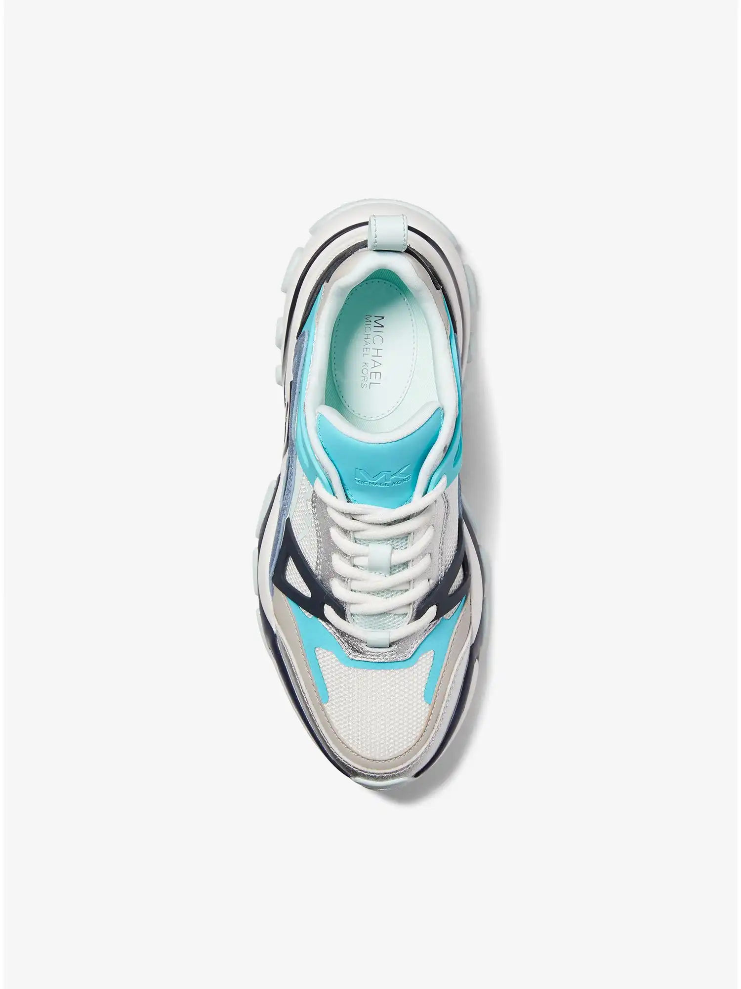 nick mixed media trainer silver multi