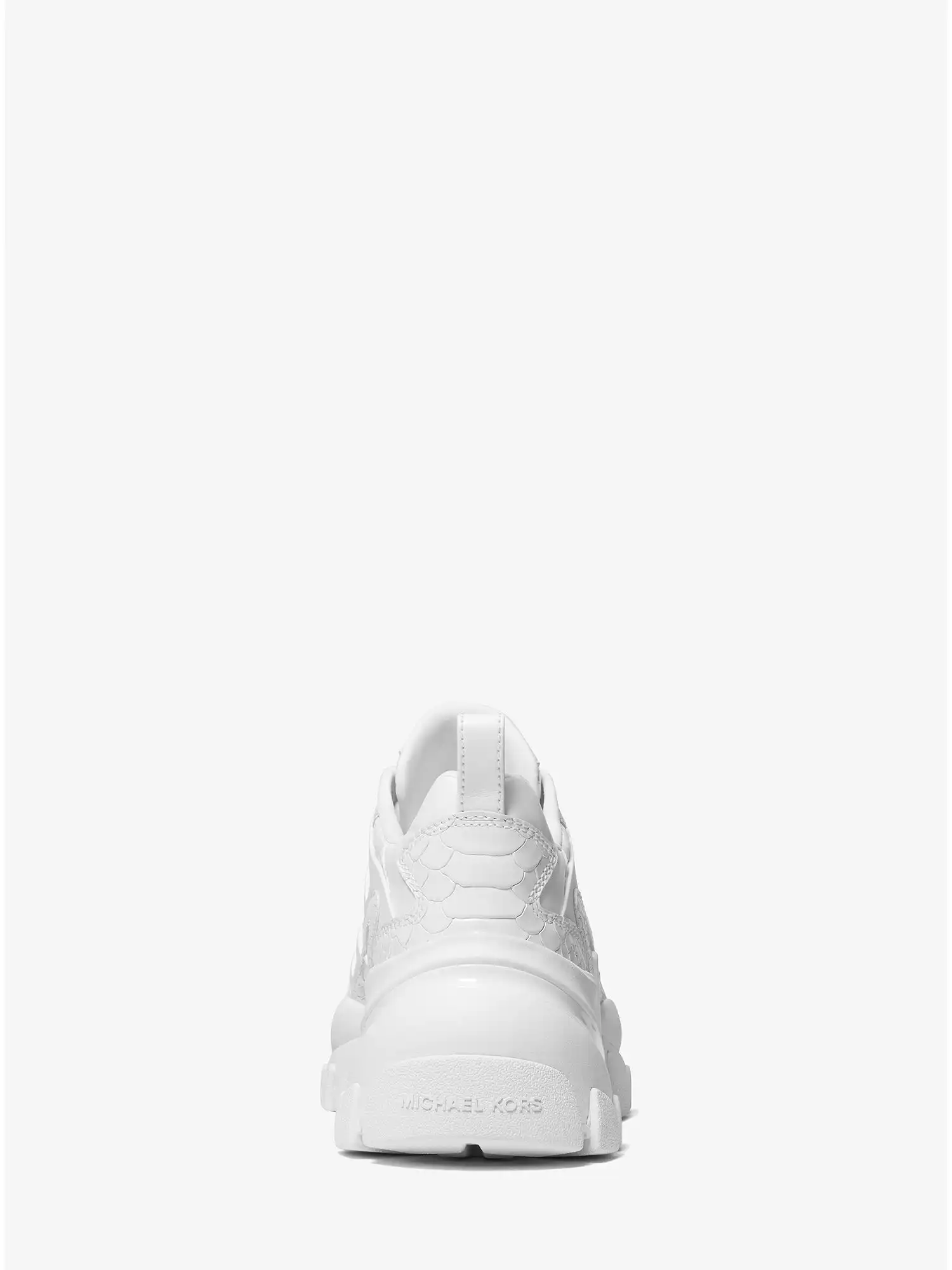 nick snake embossed leather trainer optic white