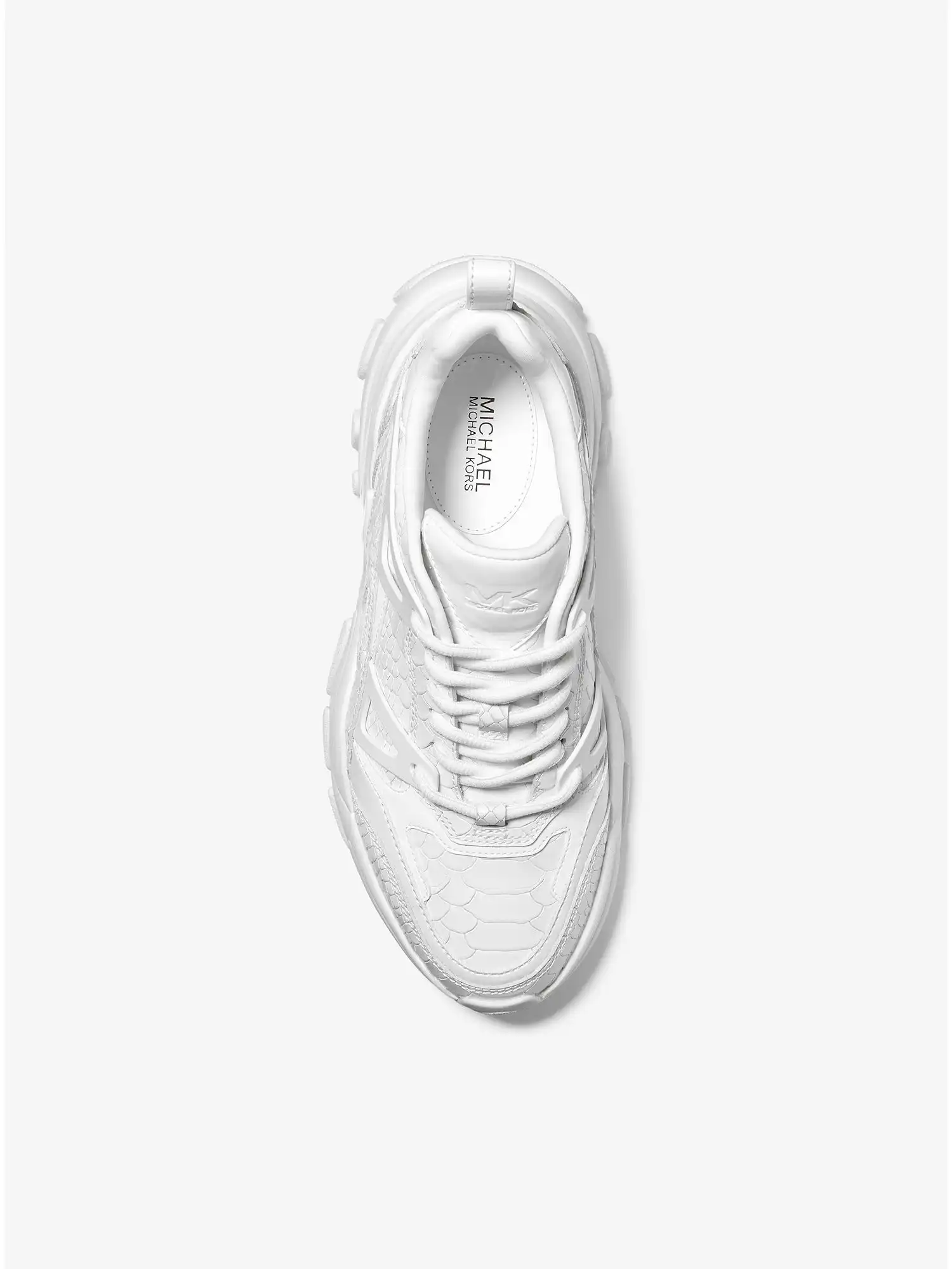 nick snake embossed leather trainer optic white