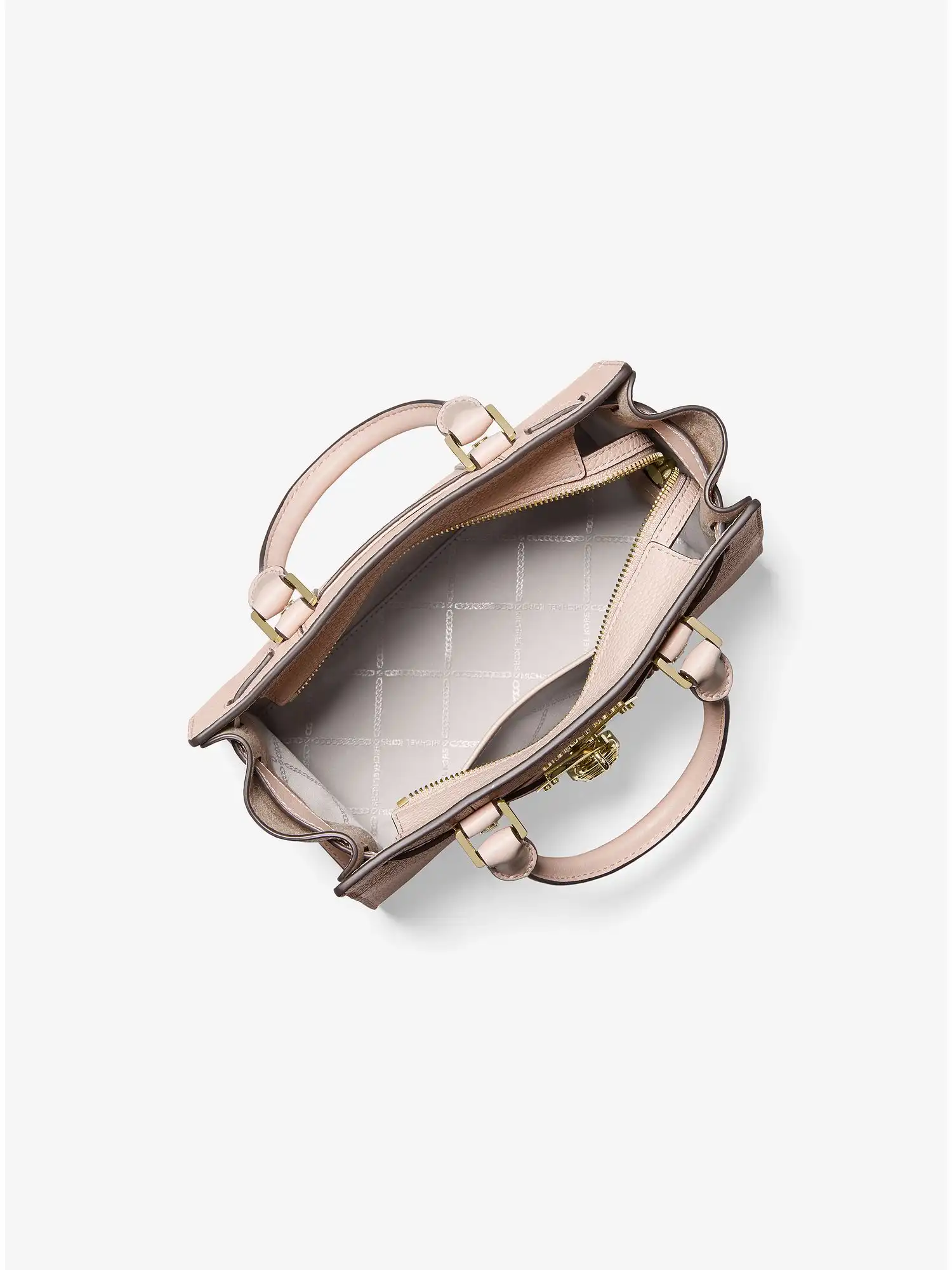 nouveau hamilton small pebbled leather satchel soft pink