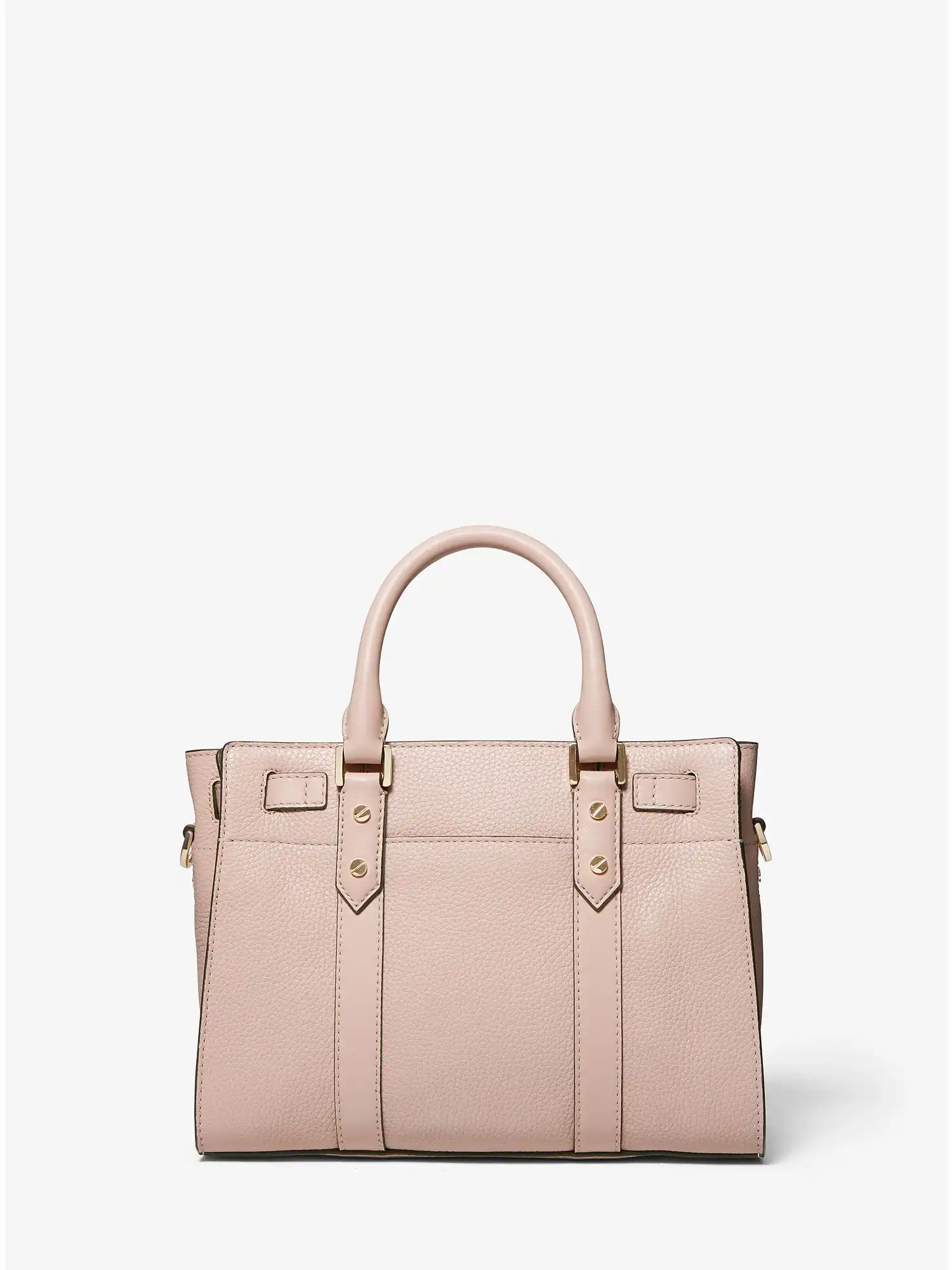 nouveau hamilton small pebbled leather satchel soft pink