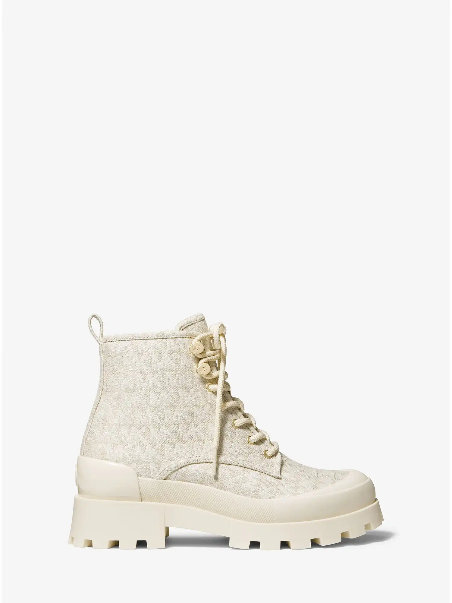 payton logo jacquard combat boot natural