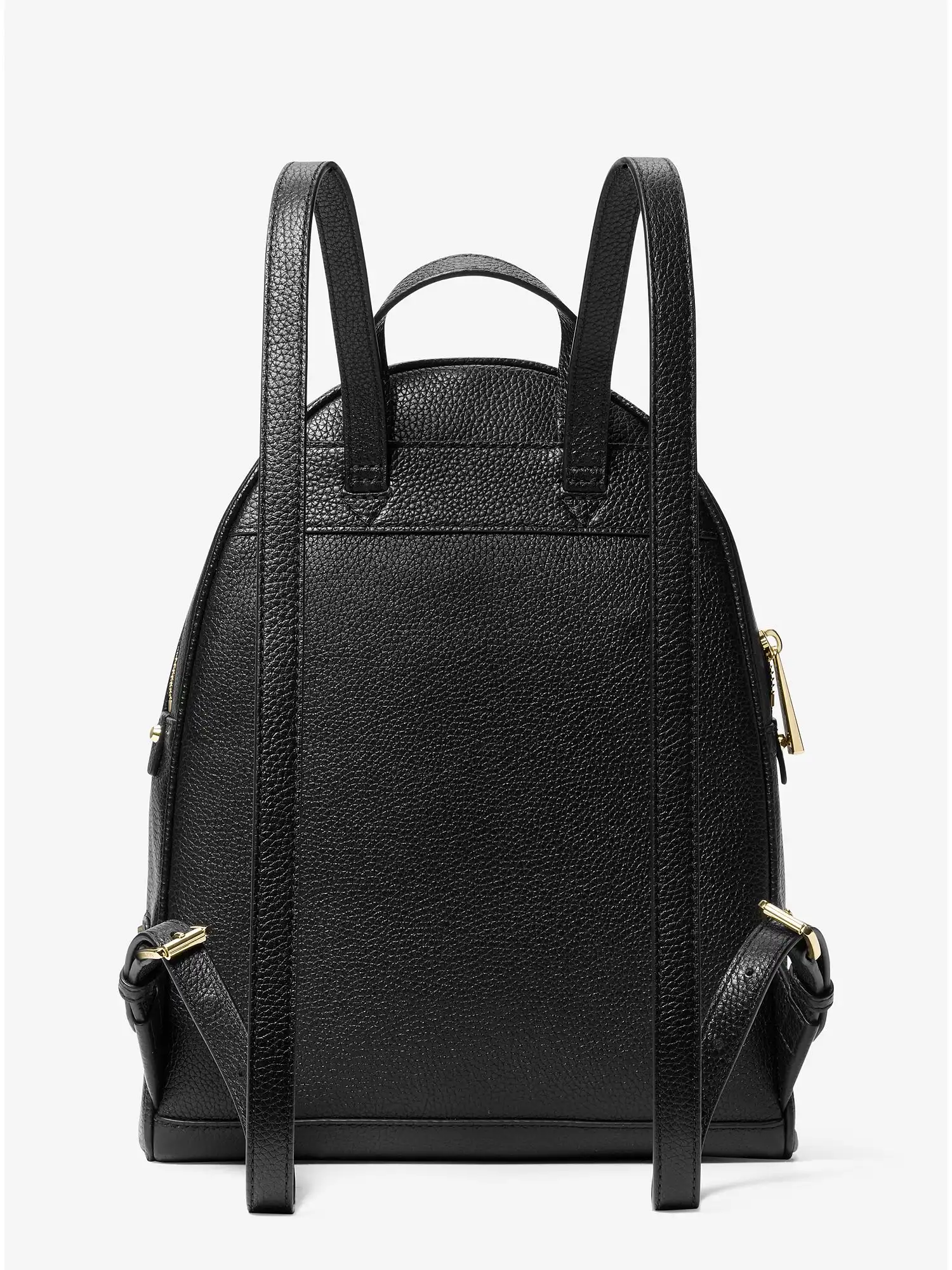 rhea medium leather backpack black