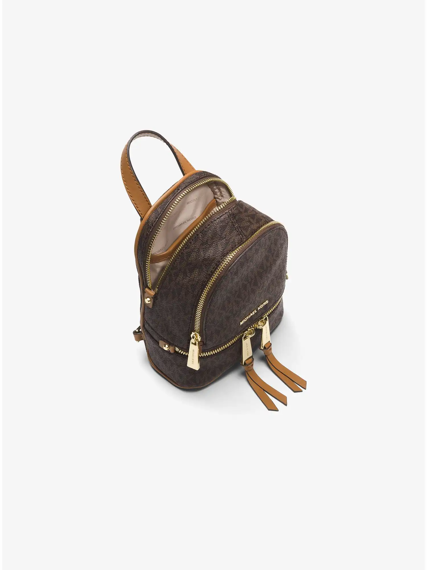 rhea mini logo backpack brown