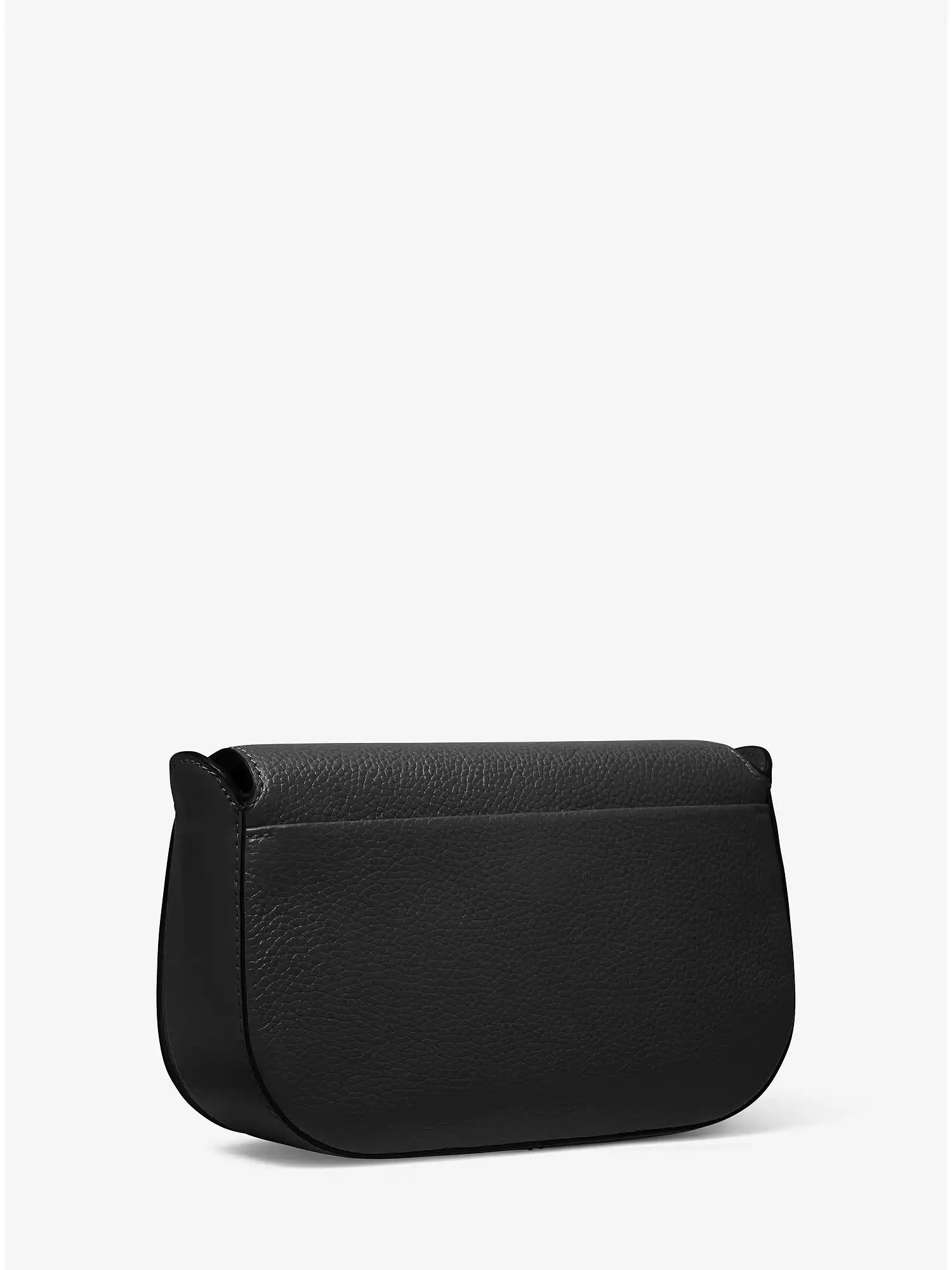 samira small pebbled leather messenger bag black