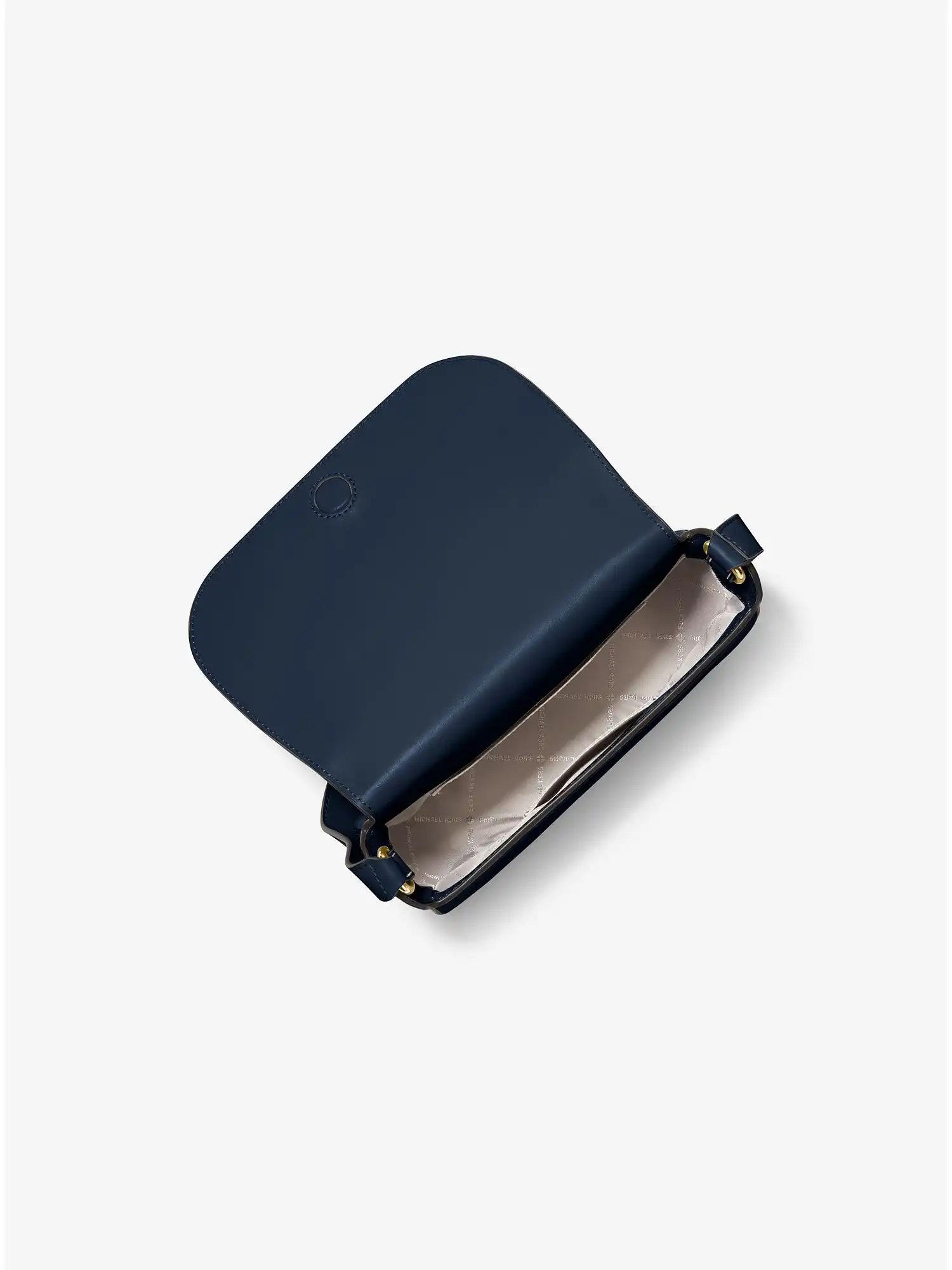 samira small pebbled leather messenger bag navy