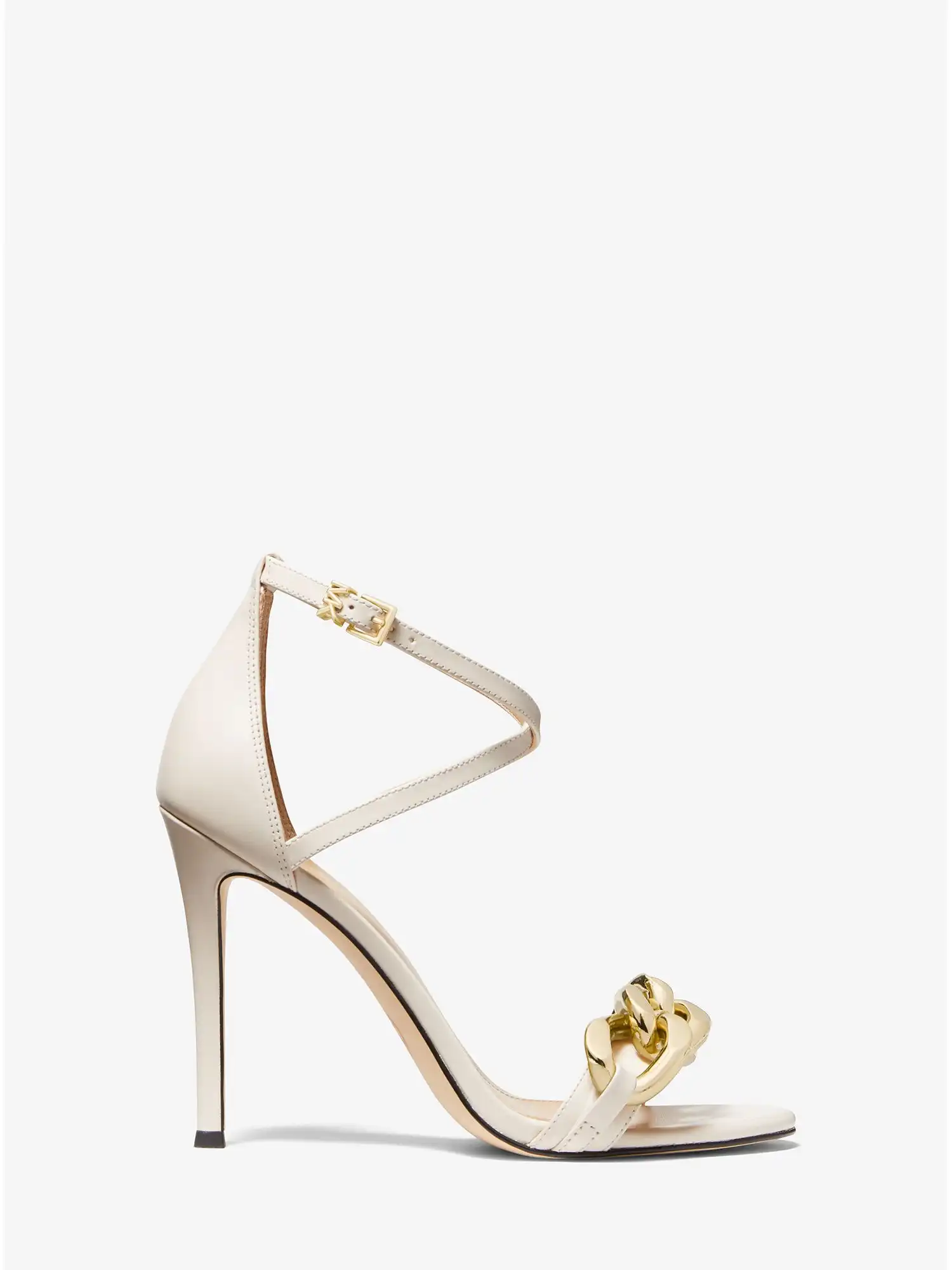 scarlett chain link leather sandal lt cream