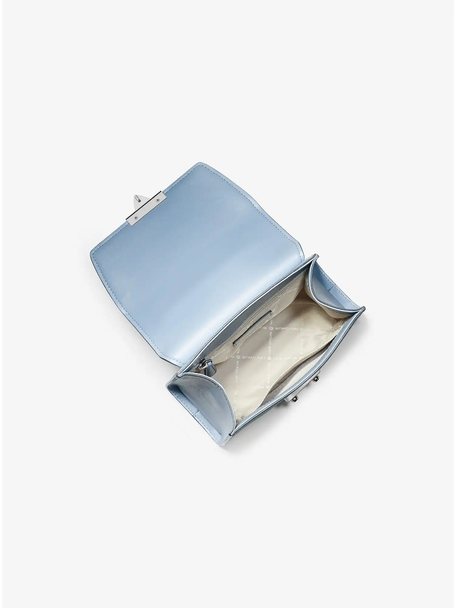 serena small pebbled leather satchel pale blue