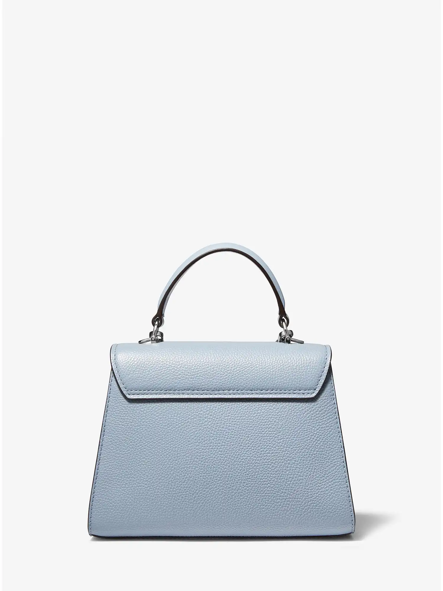 serena small pebbled leather satchel pale blue