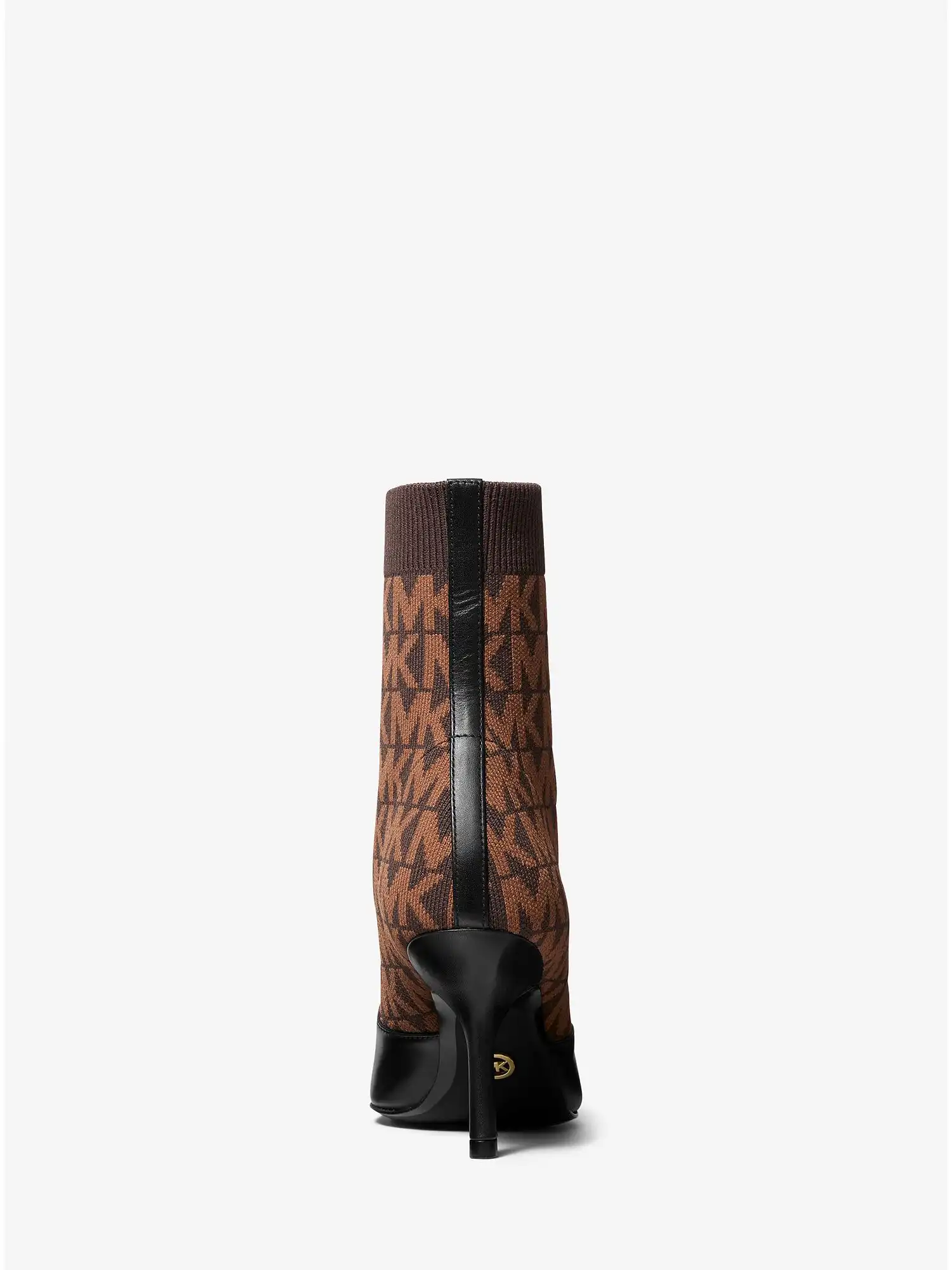 shiloh logo stretch knit and leather sock boot blk brown