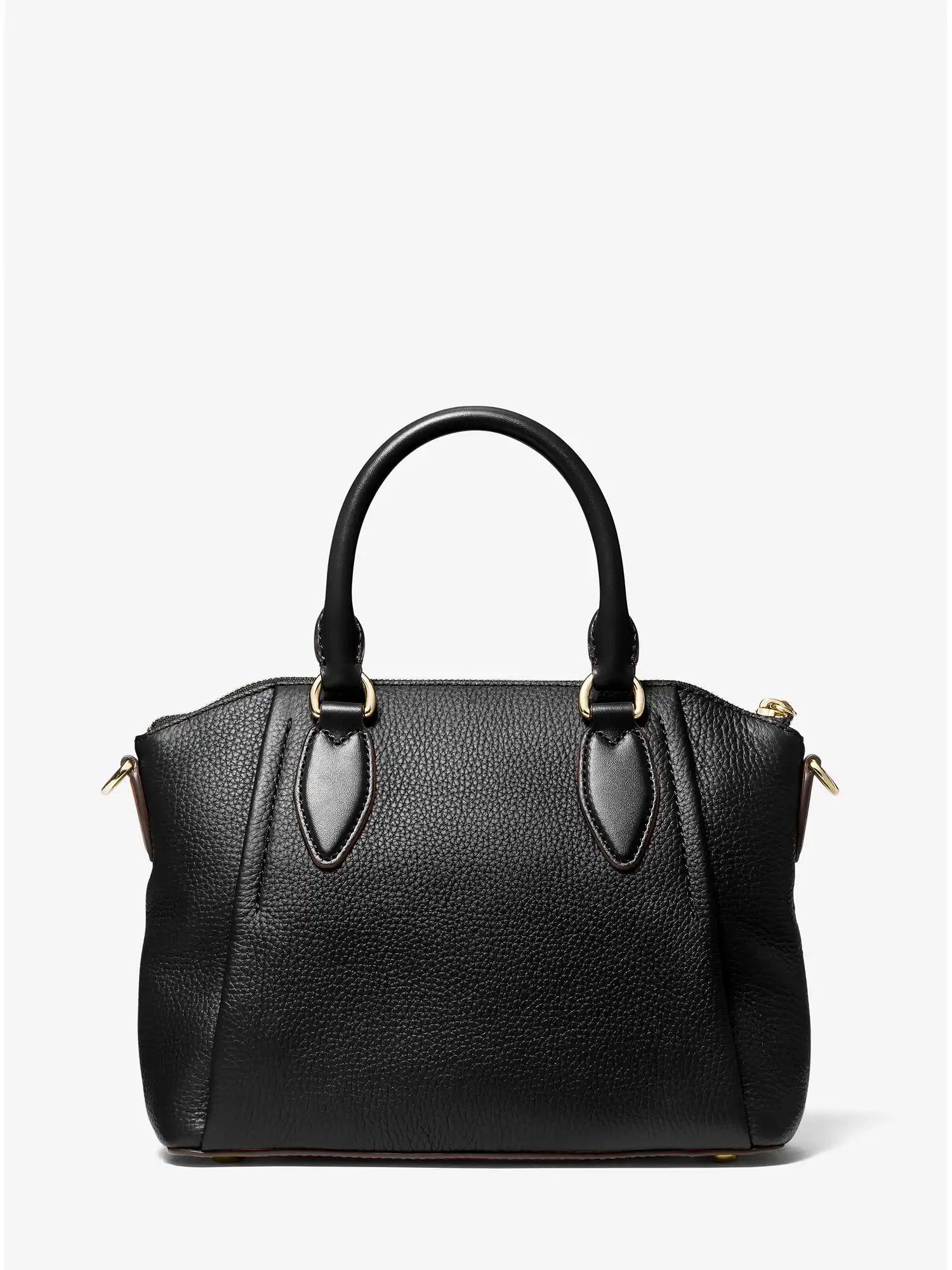sienna medium pebbled leather satchel black