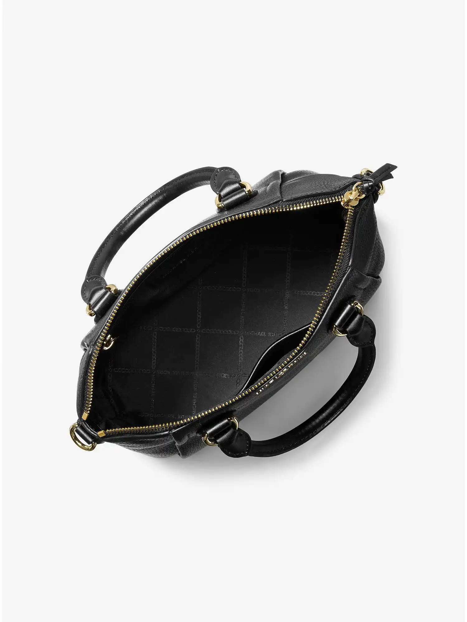 sienna medium pebbled leather satchel black