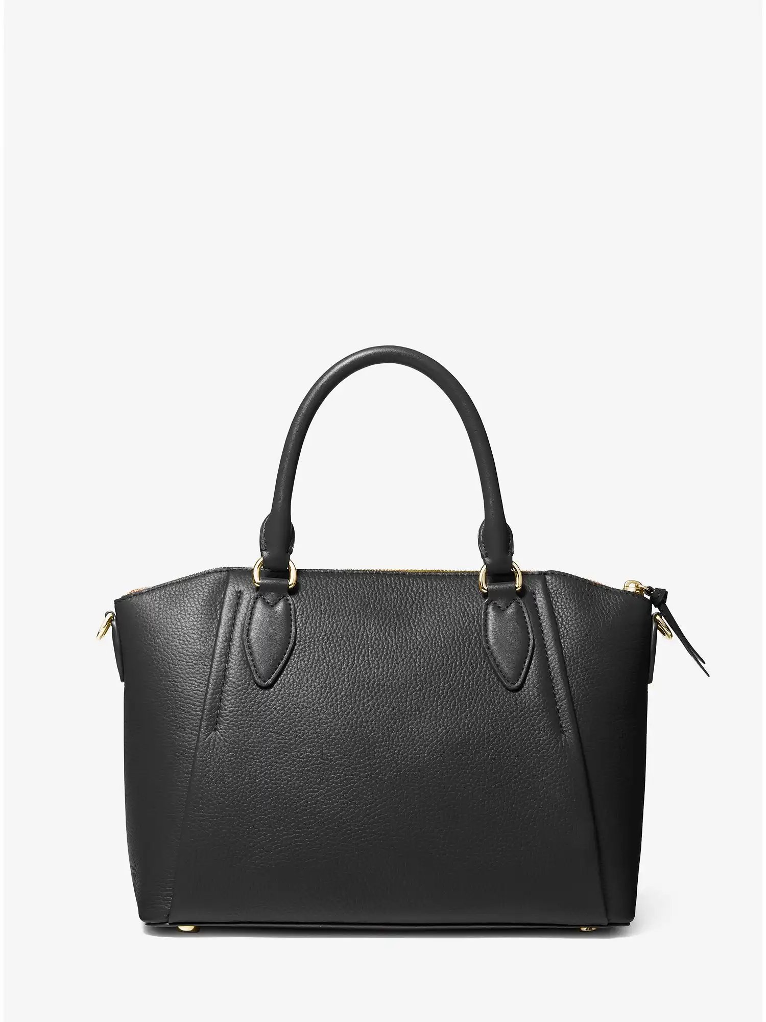 sienna medium pebbled leather satchel black