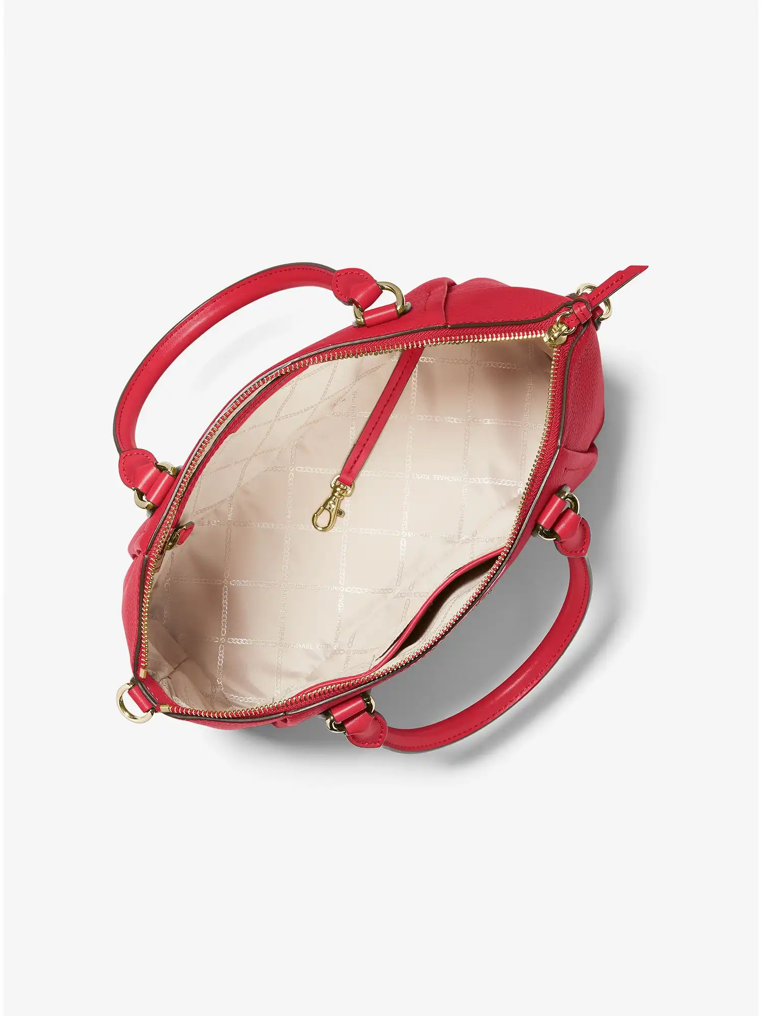 sienna medium pebbled leather satchel crimson