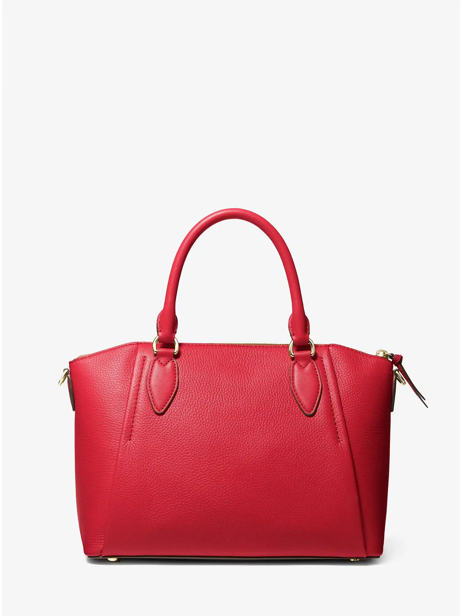 sienna medium pebbled leather satchel crimson