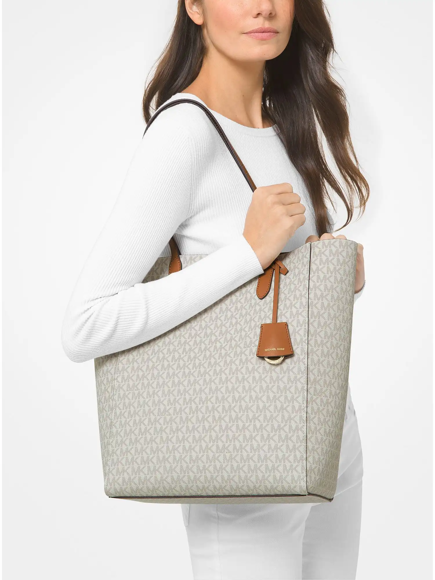 sinclair large logo tote bag vanilla acorn