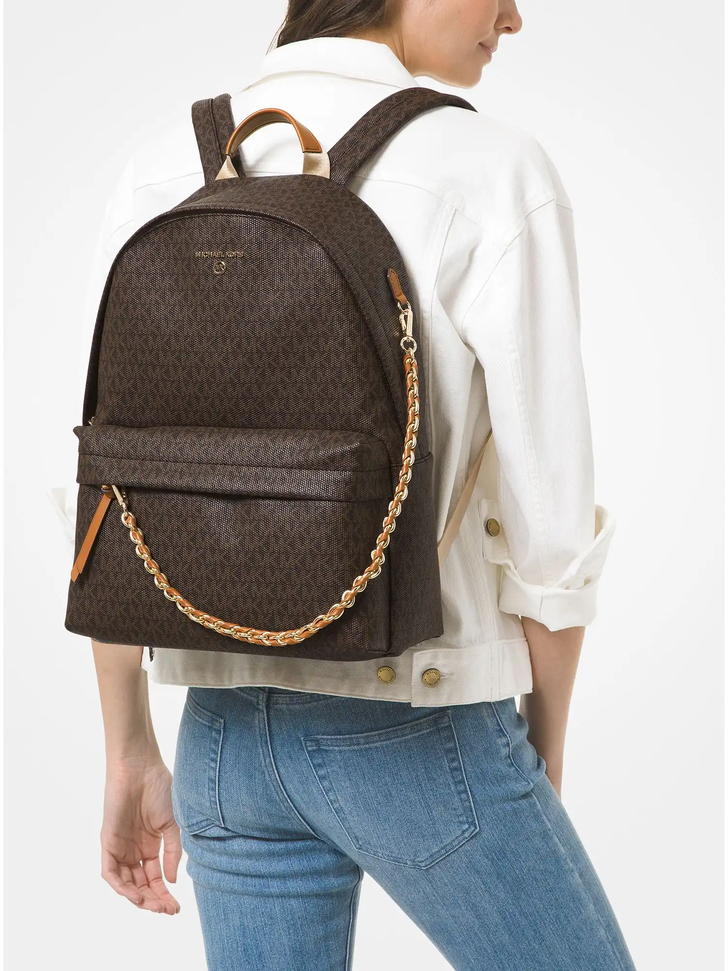 slater large logo backpack brn acorn