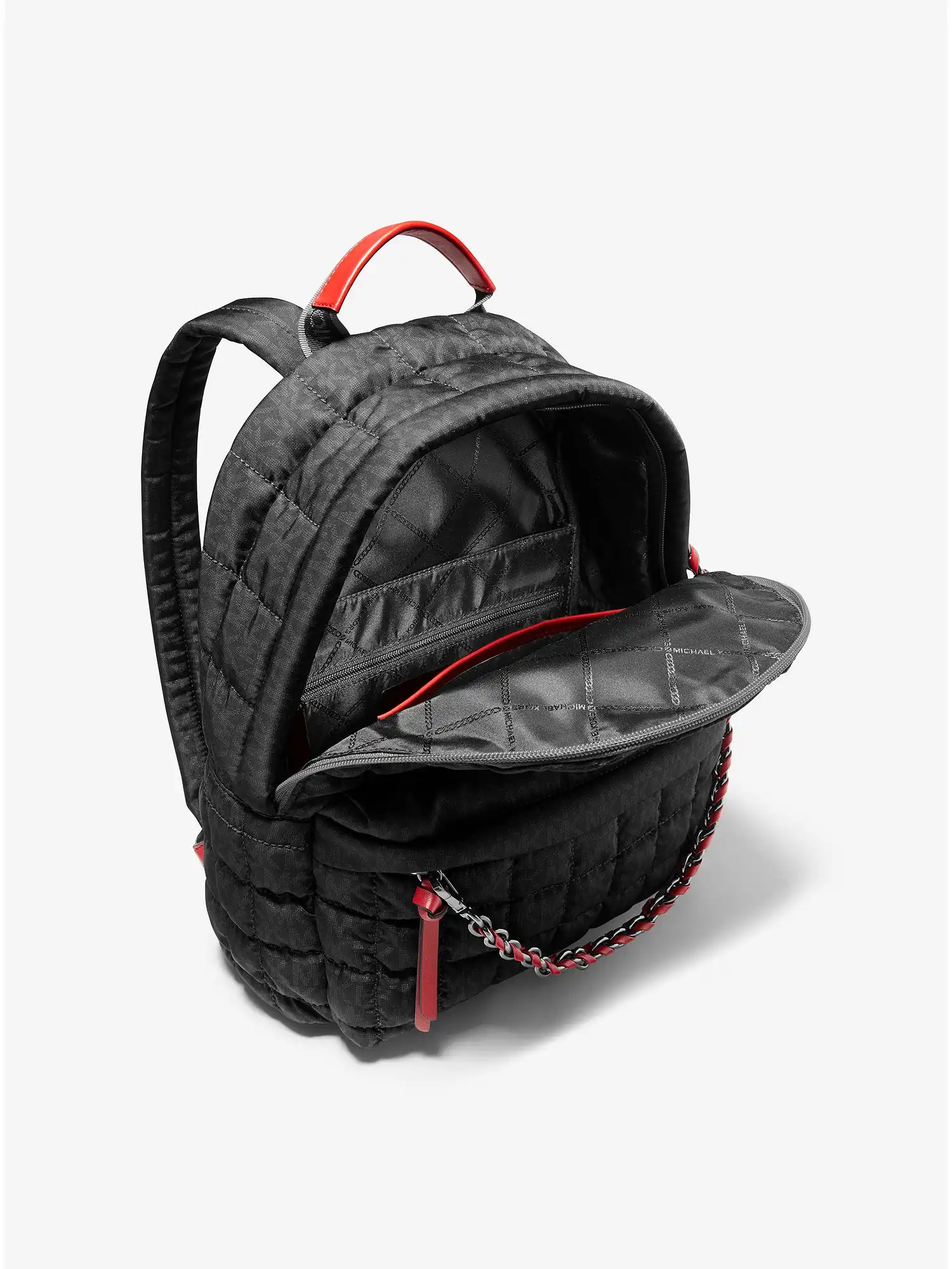 slater medium logo quilted nylon backpack black combo