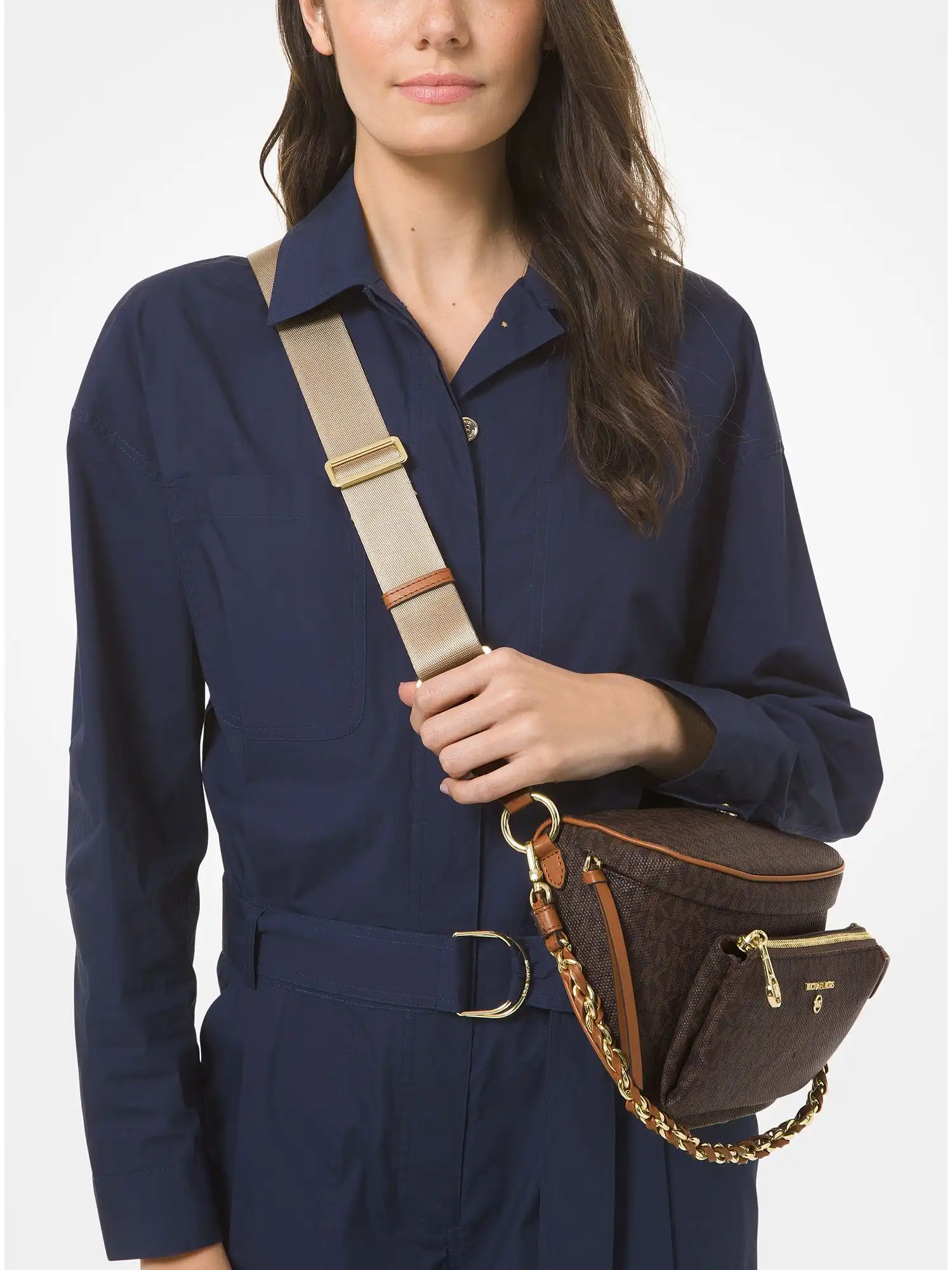 slater medium logo sling pack brn acorn