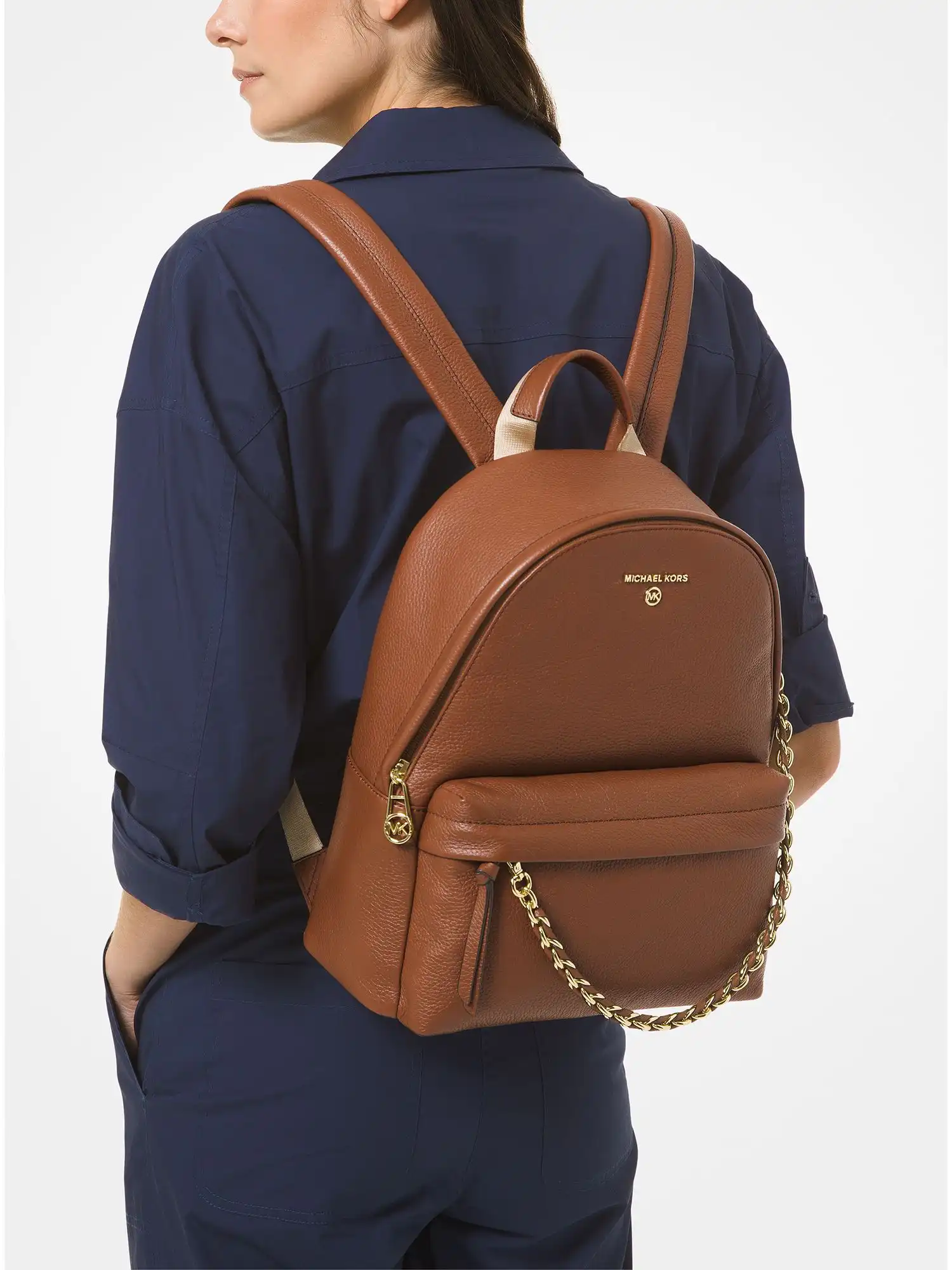 slater medium pebbled leather backpack luggage