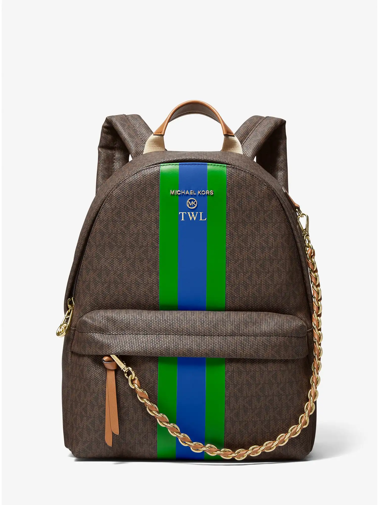slater medium signature logo stripe backpack palm green