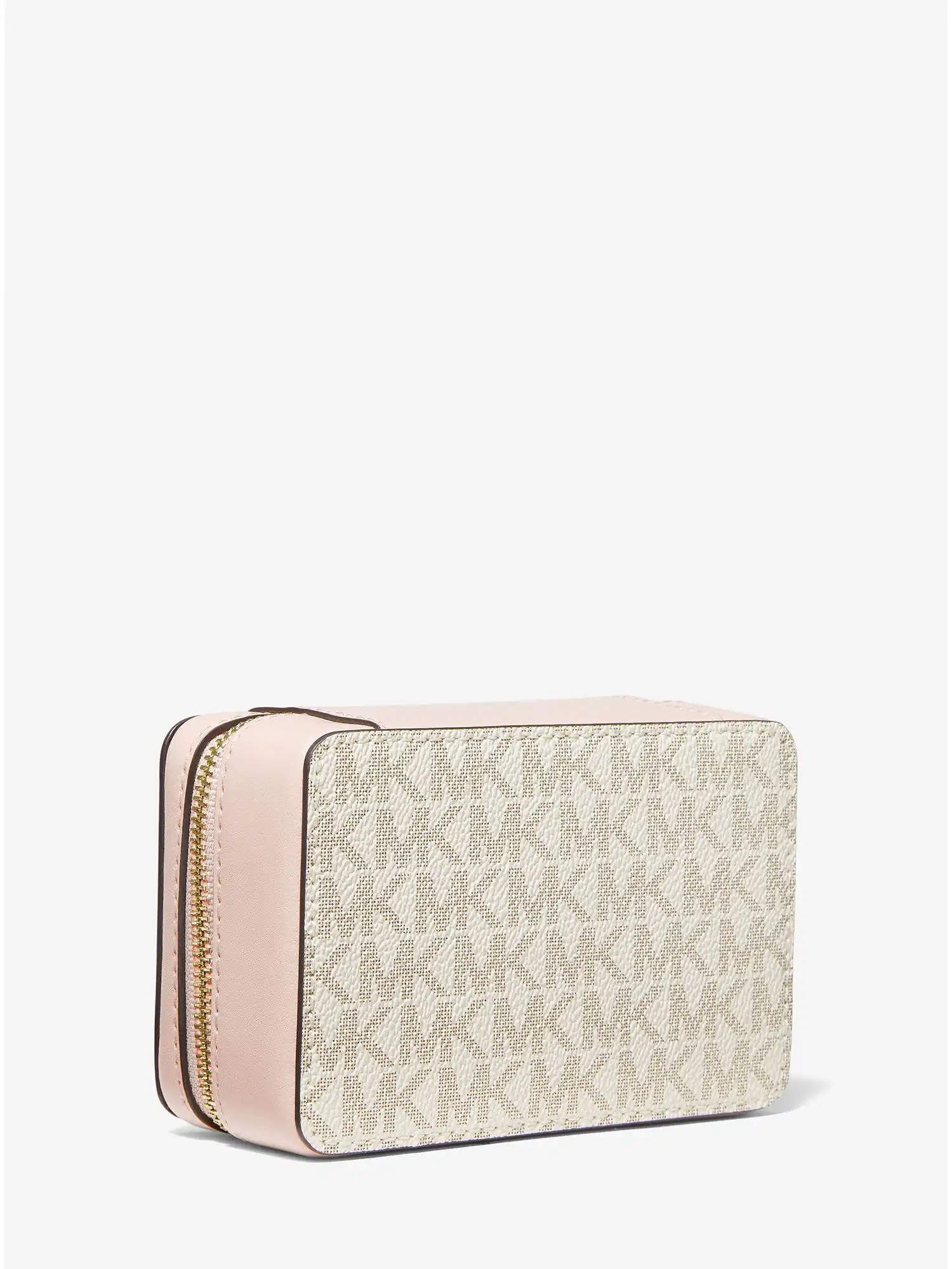 small logo stripe jewelry case vanilla soft pink