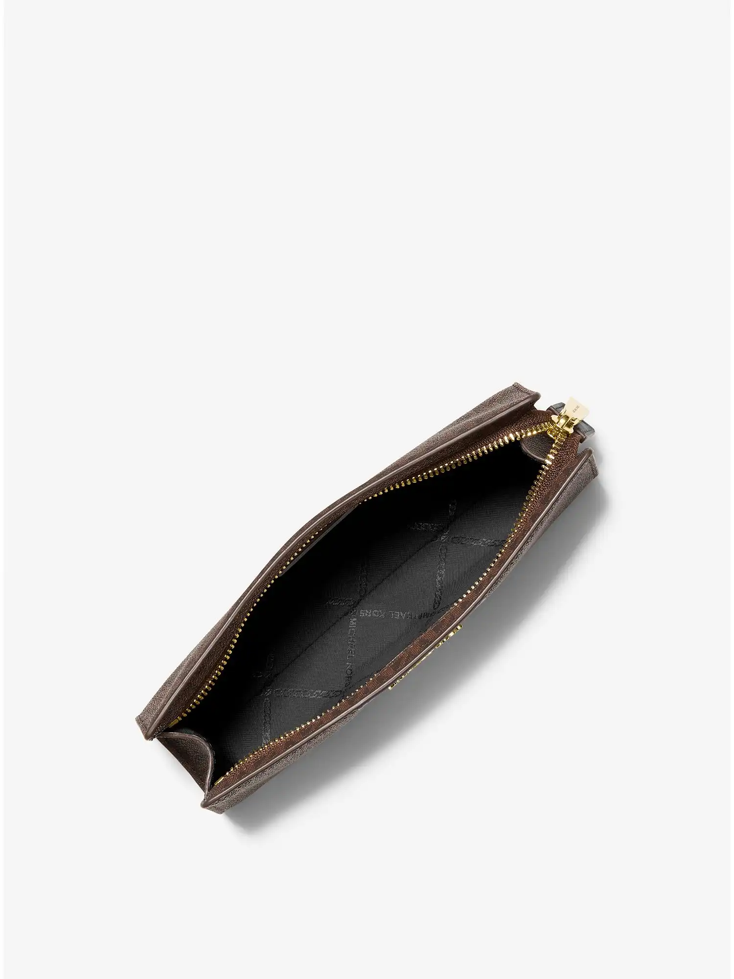 small logo stripe pencil case black camel