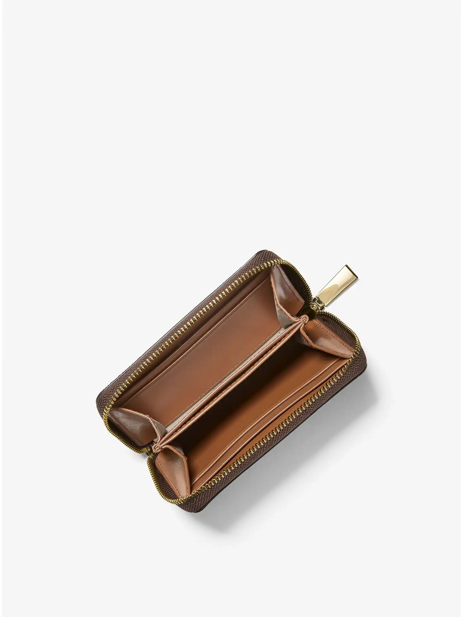 small logo stripe wallet brown luggage
