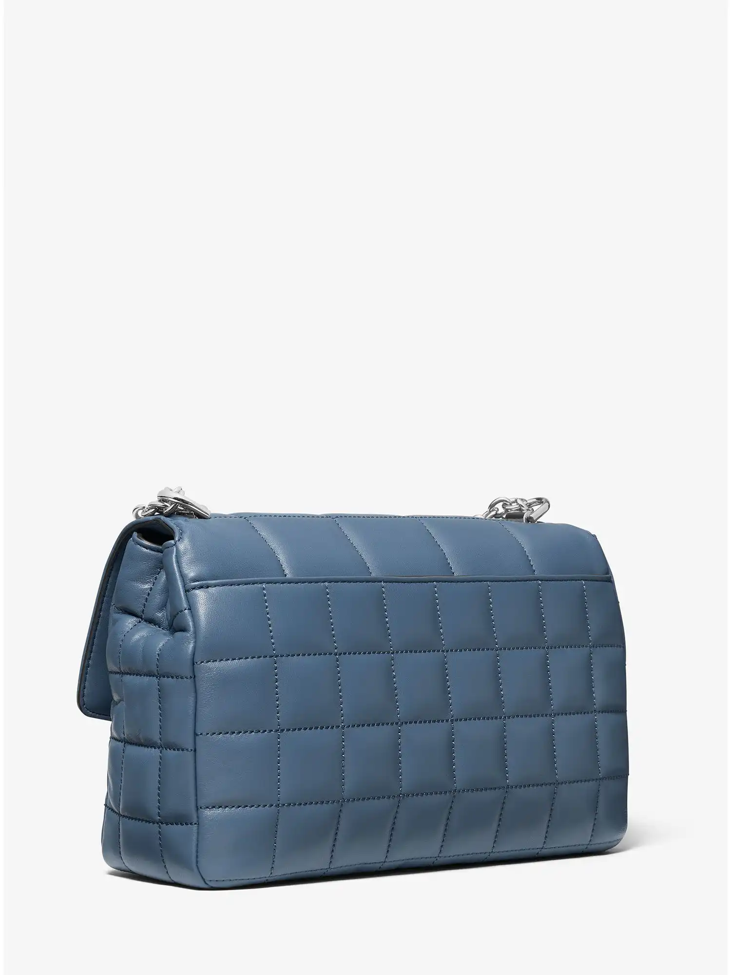 soho extra large quilted leather shoulder bag denim