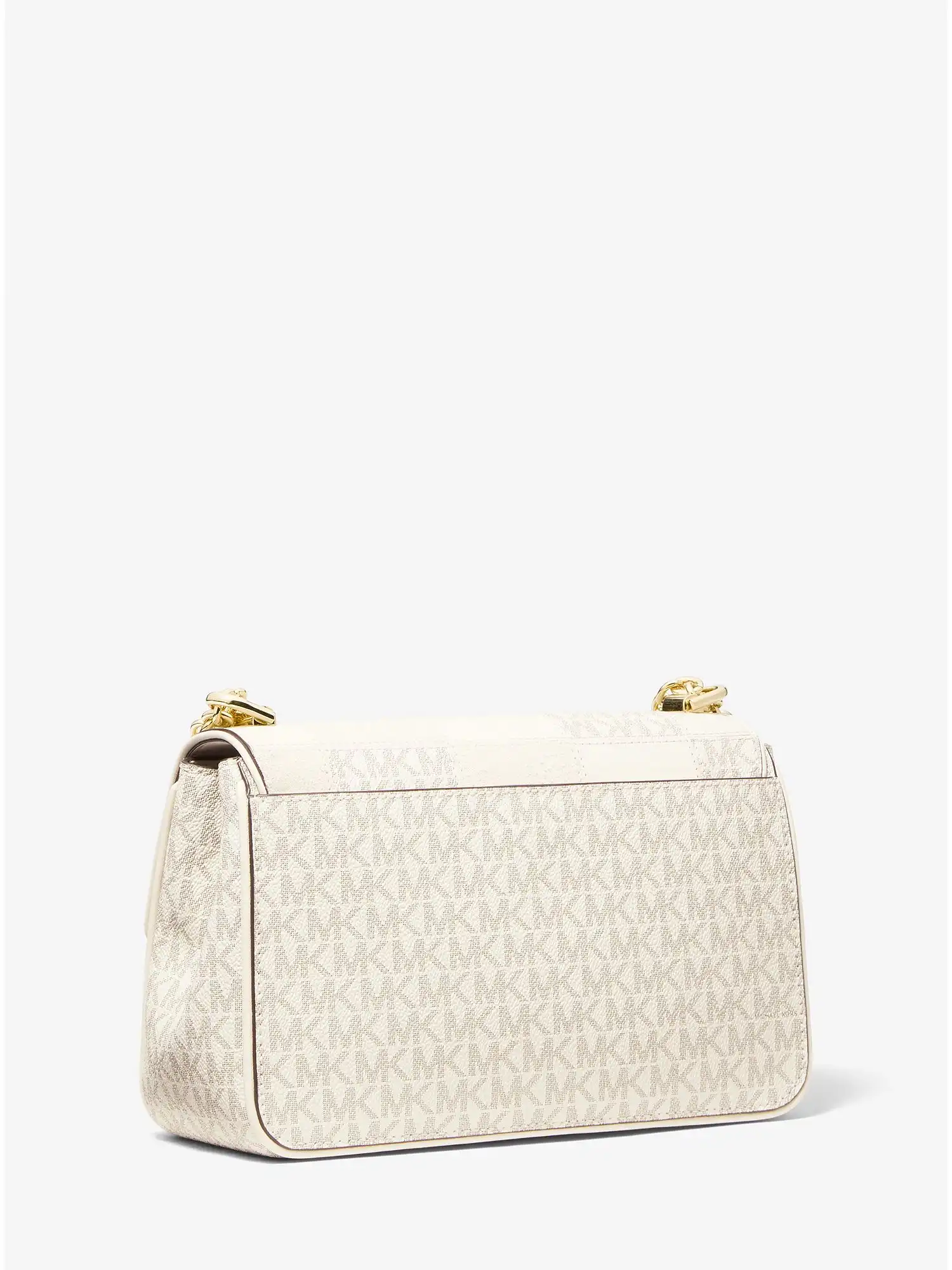 soho large patchwork signature logo shoulder bag vanilla combo