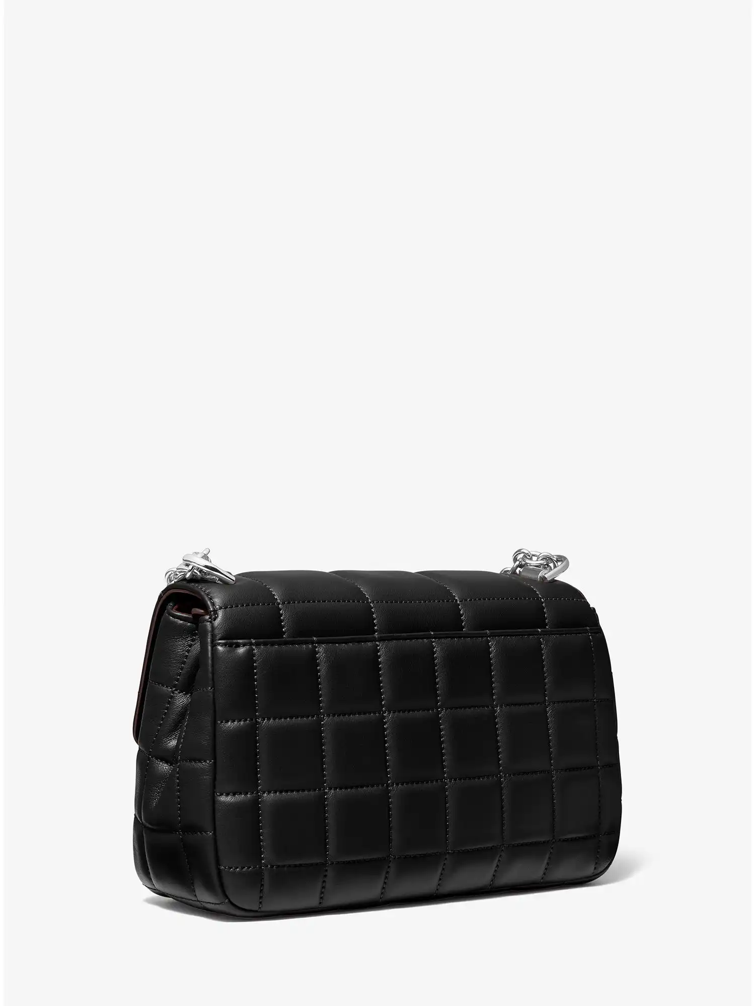 soho large quilted leather shoulder bag black