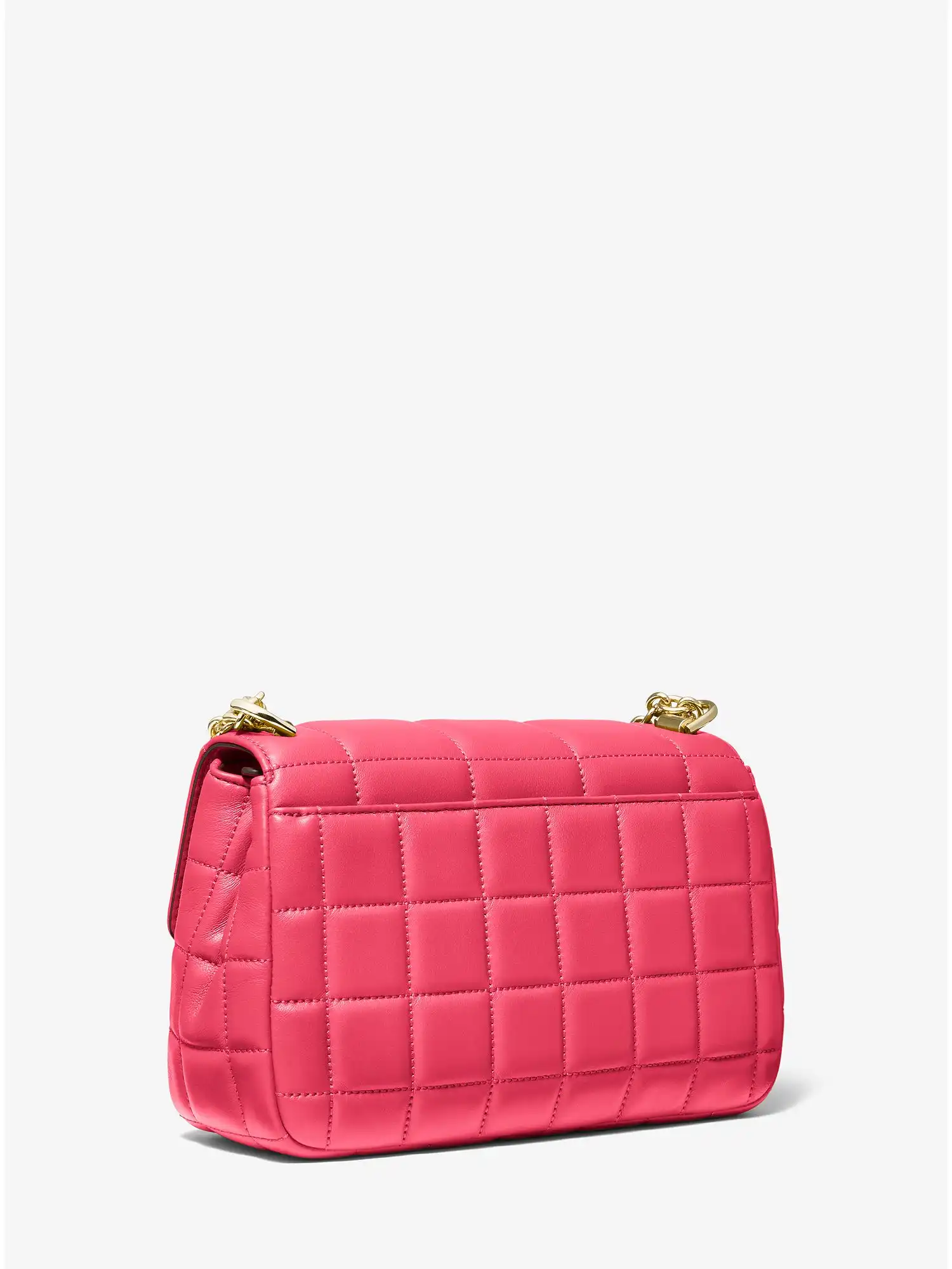 soho large quilted leather shoulder bag rubin red