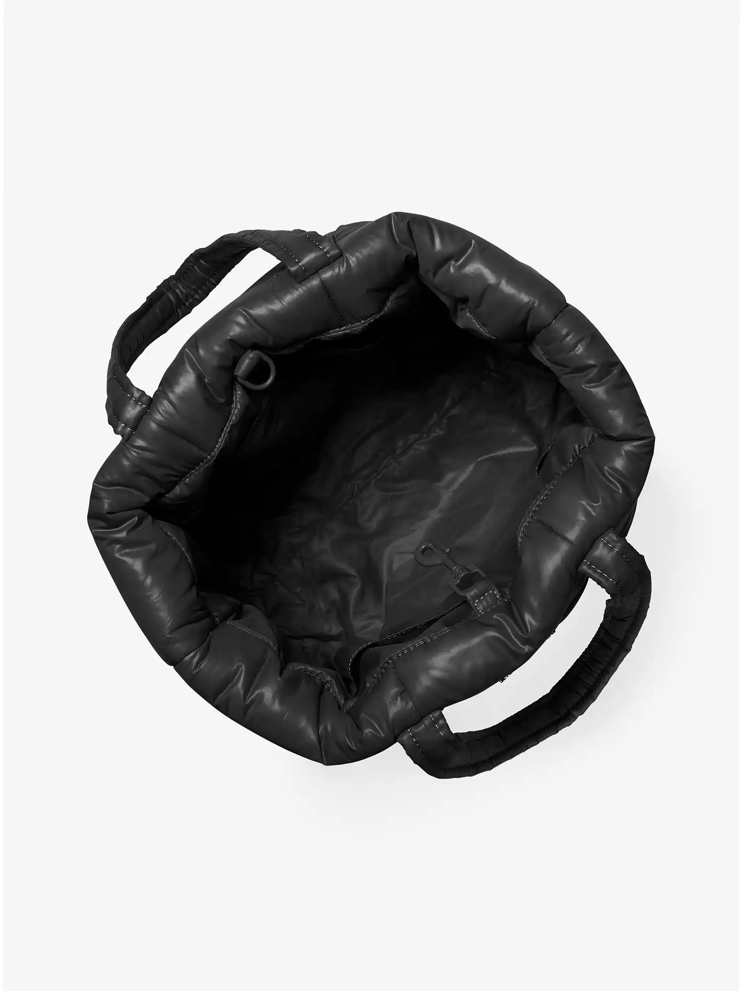 stirling large studded quilted recycled polyester tote bag black