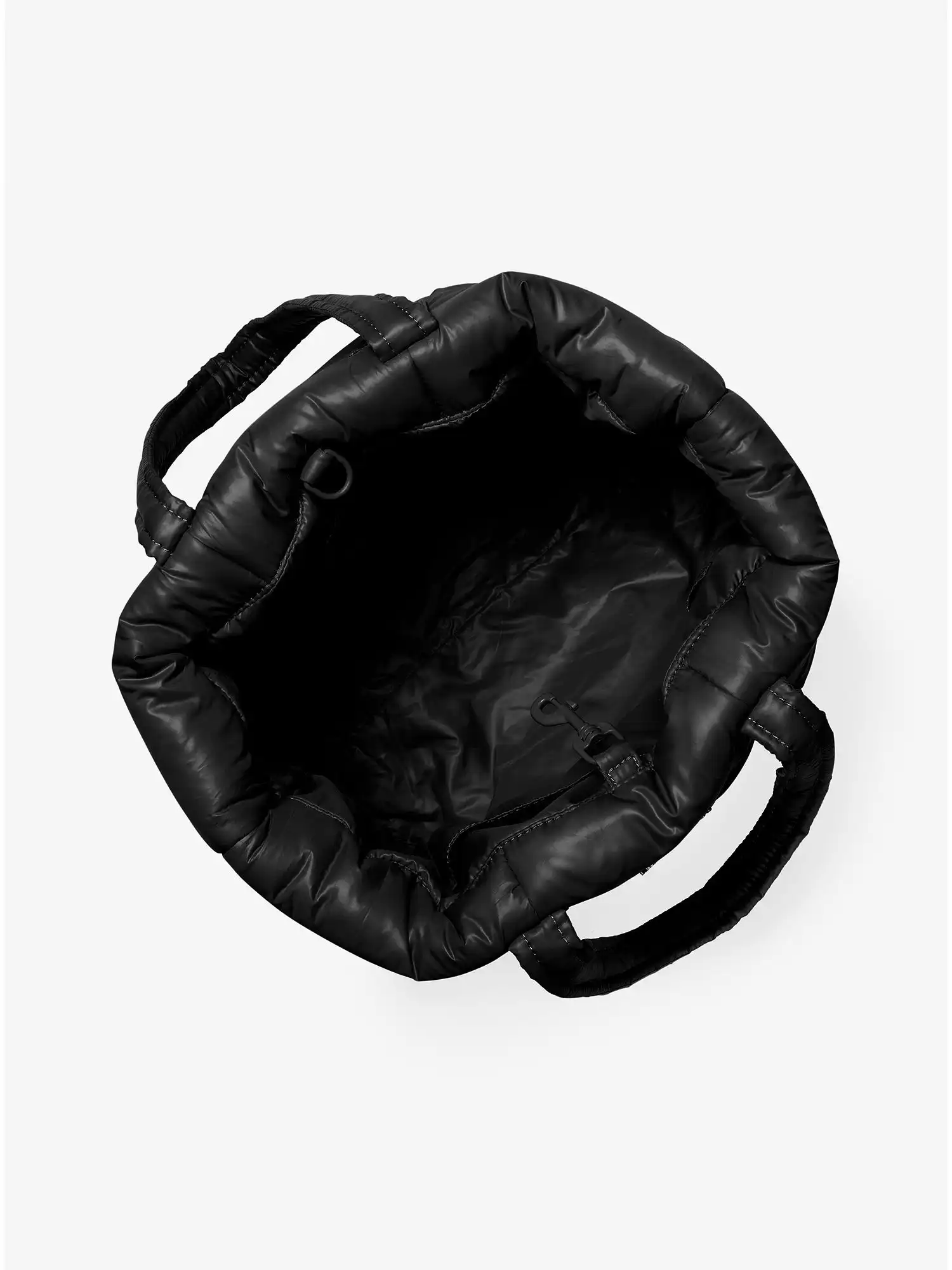 stirling large studded quilted recycled polyester tote bag black