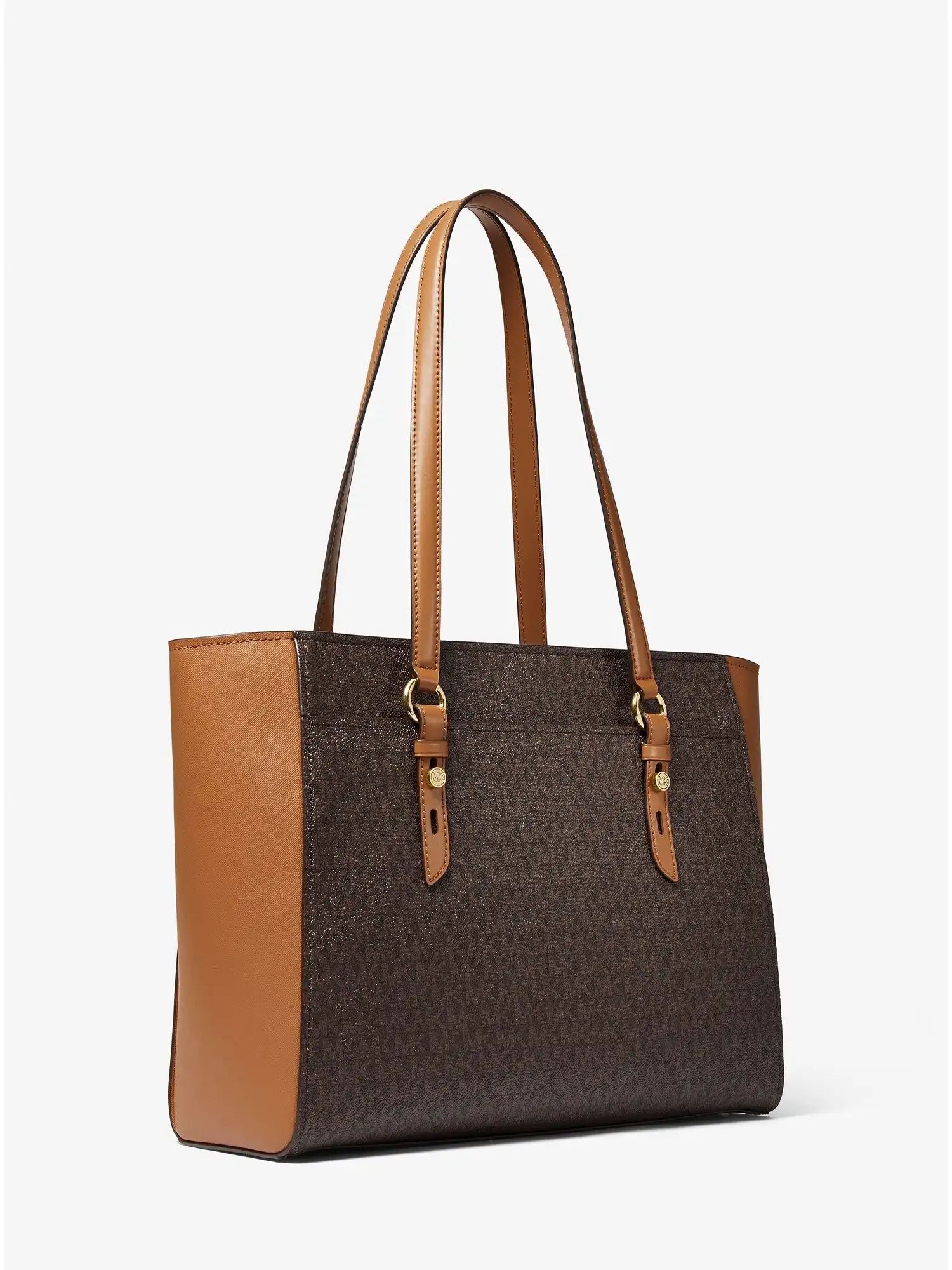 sullivan large logo and leather tote bag brn acorn