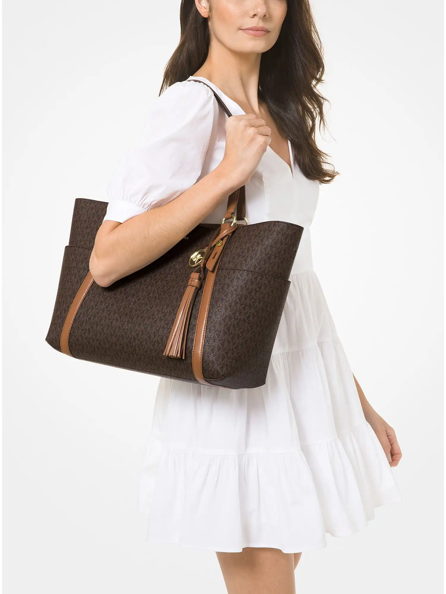 sullivan large logo tote bag brn acorn