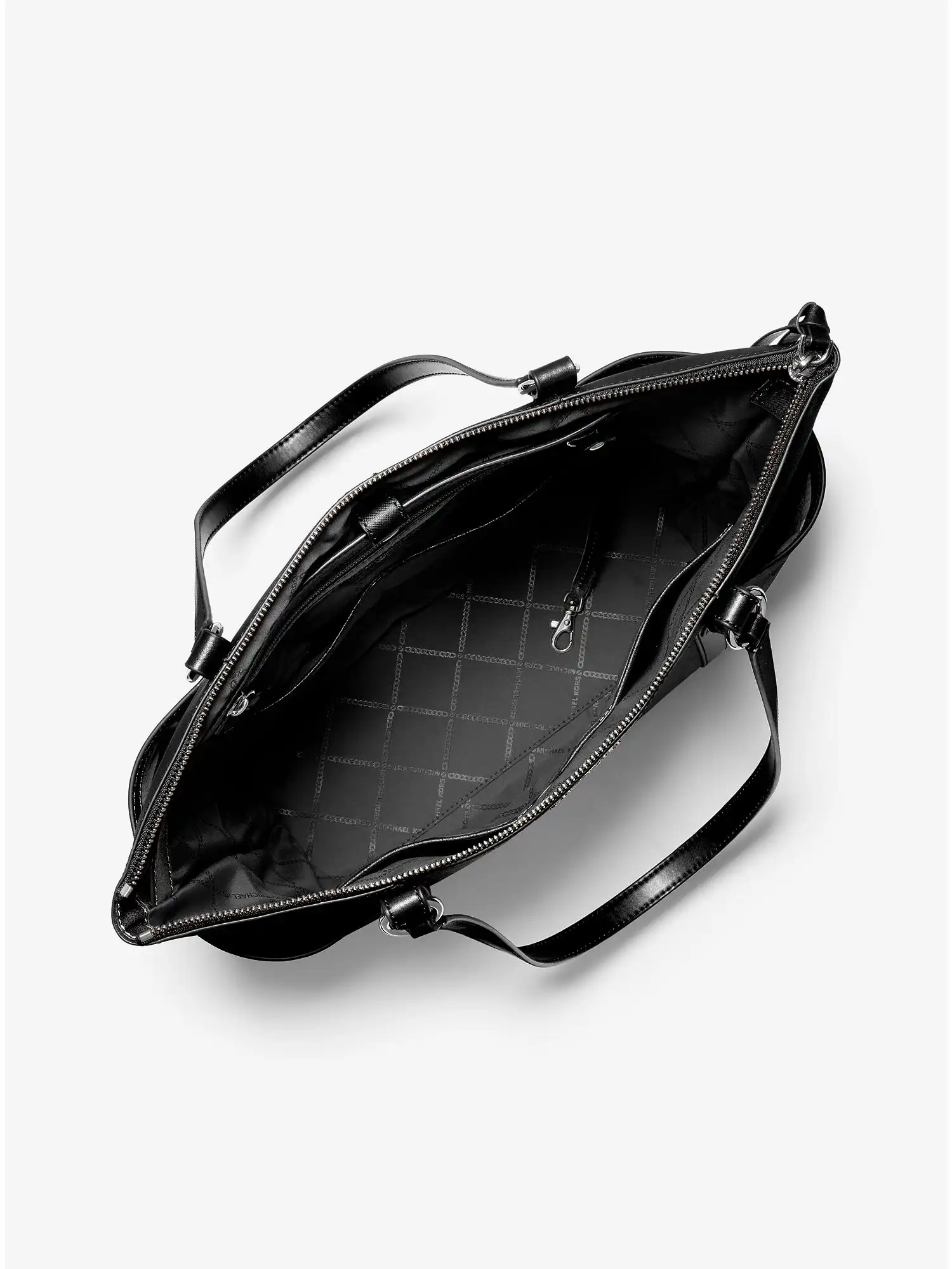 sullivan large saffiano leather top zip tote bag black