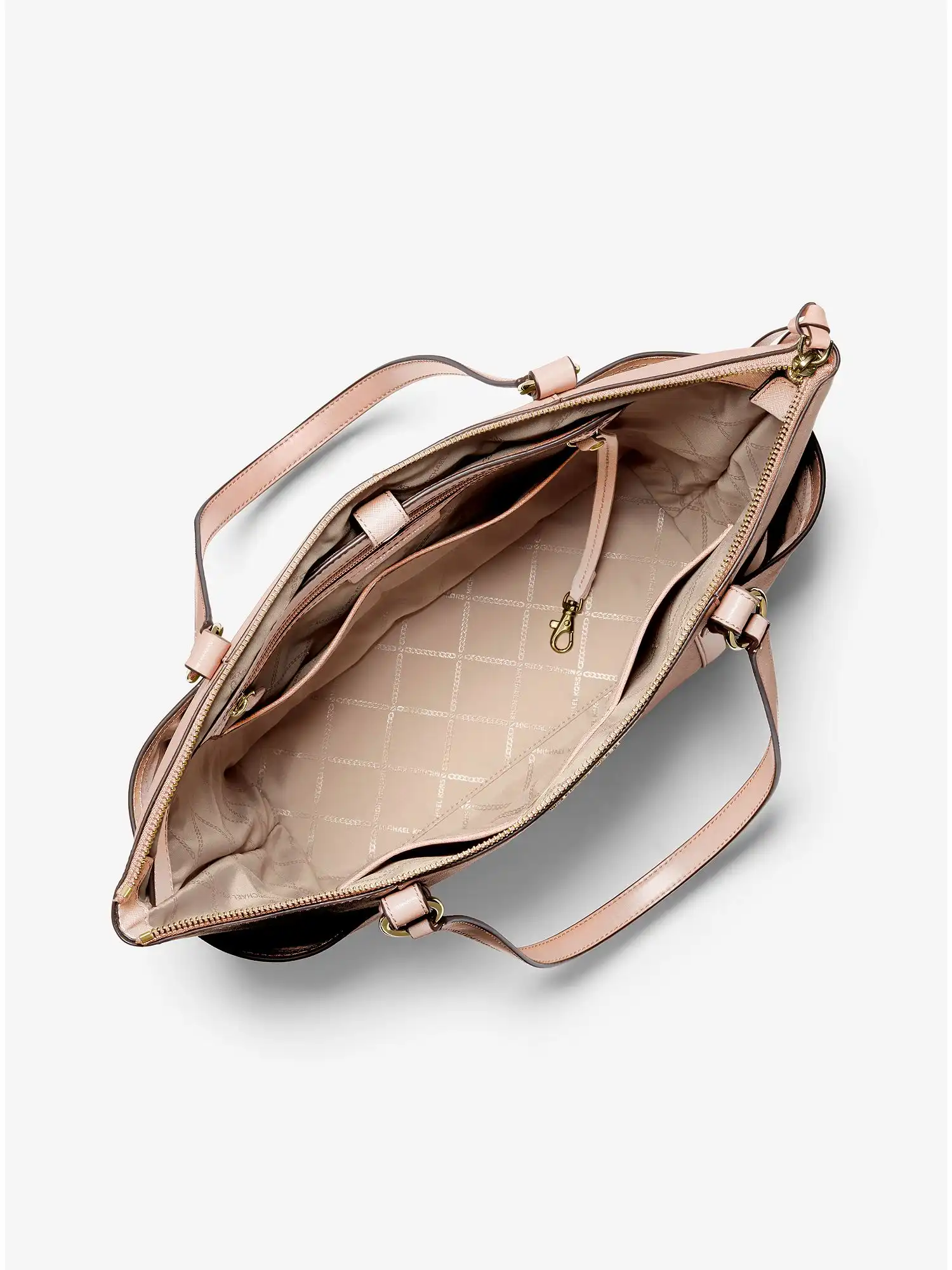 sullivan large saffiano leather top zip tote bag soft pink