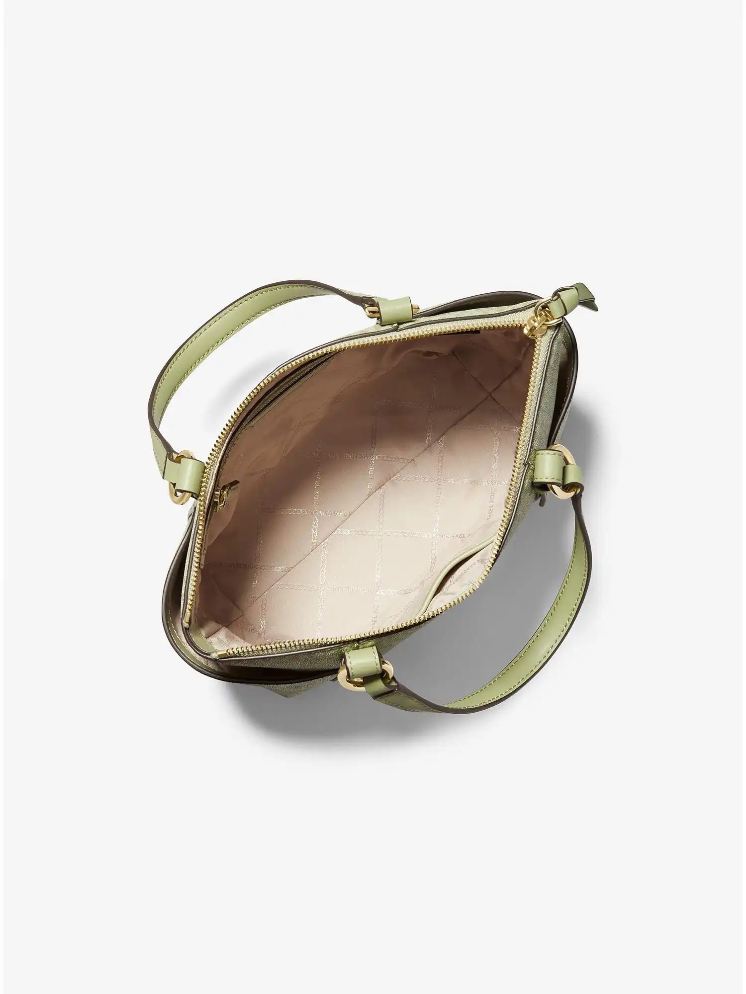 sullivan small logo top zip tote bag light sage