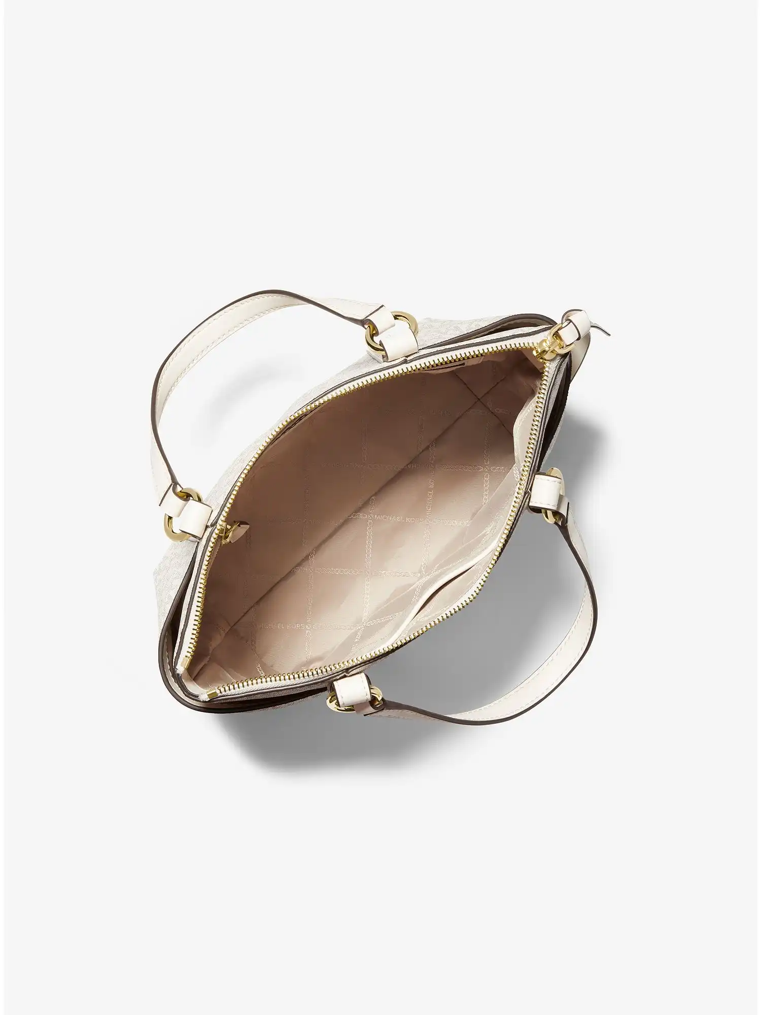 sullivan small logo top zip tote bag van cream