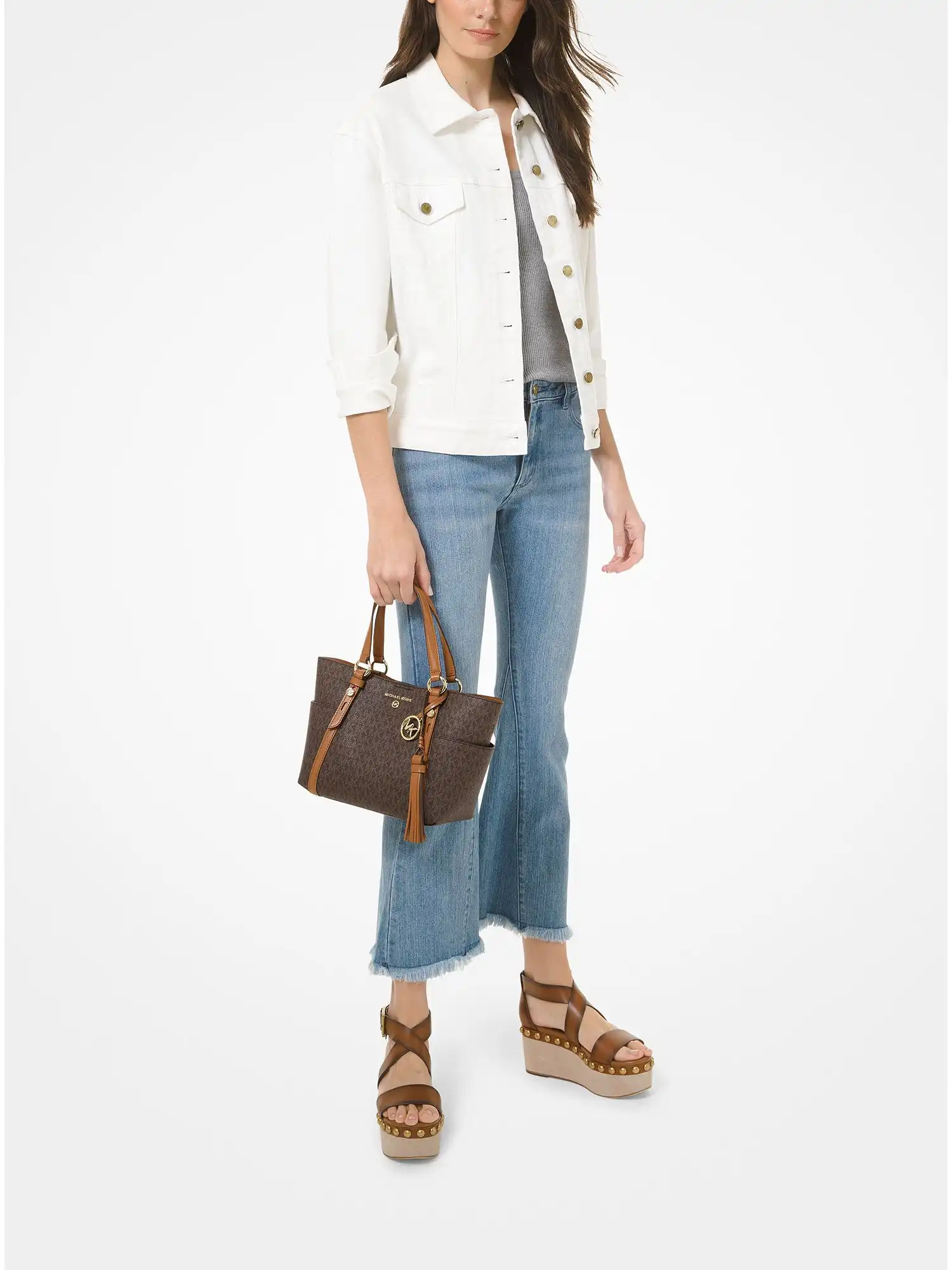 sullivan small logo tote bag brn acorn