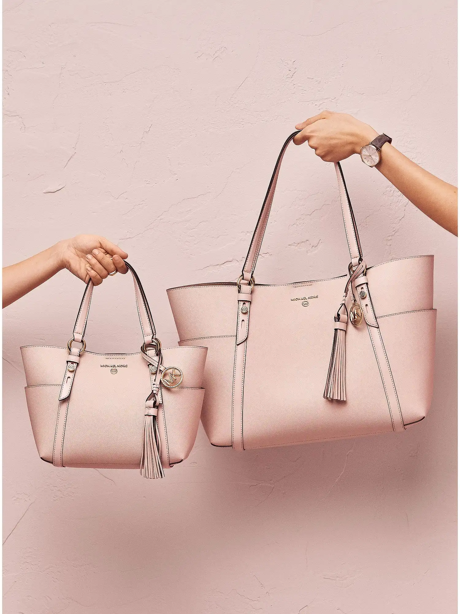 sullivan small saffiano leather tote bag sftpink fawn