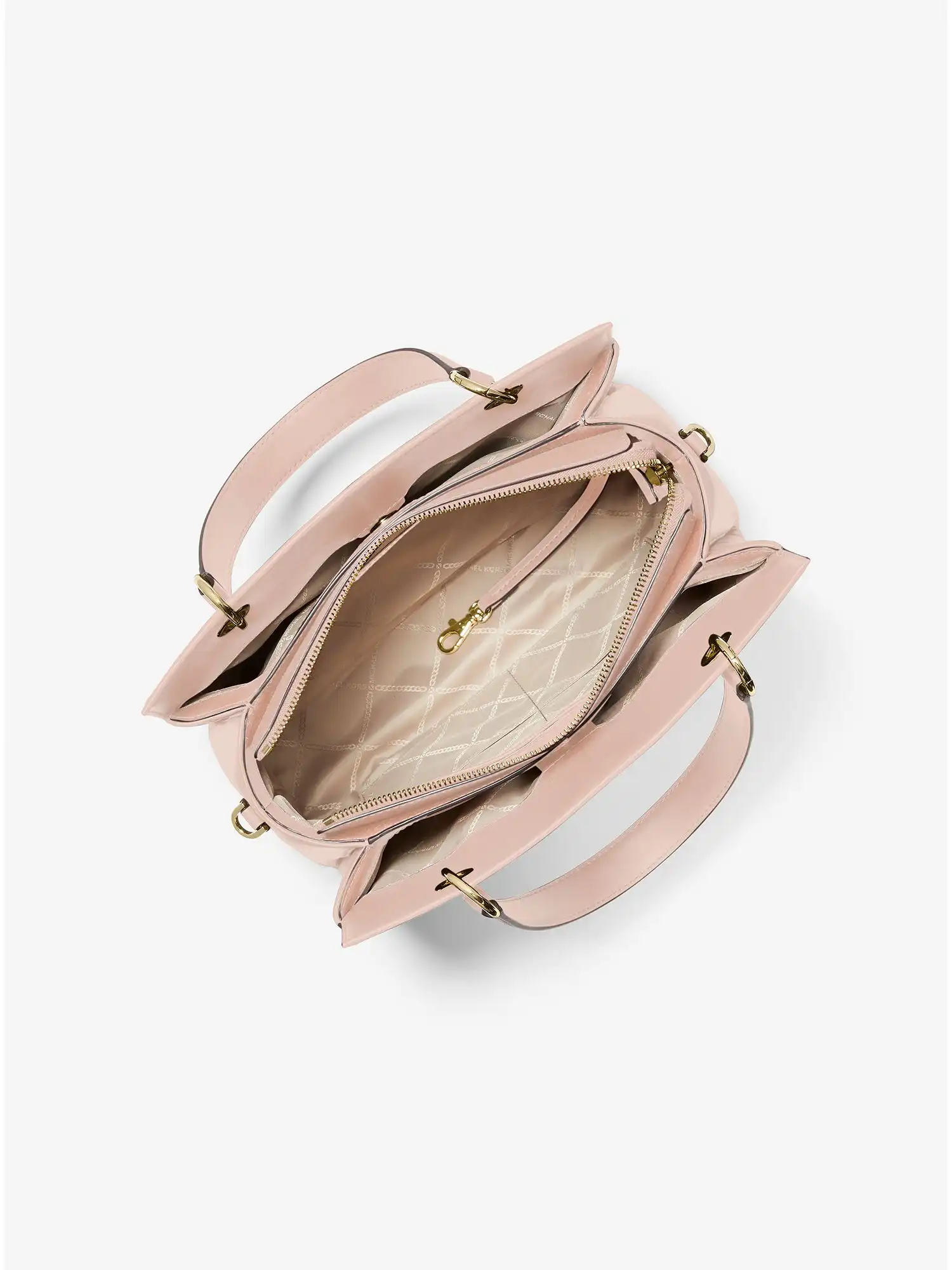 susan medium quilted leather satchel soft pink