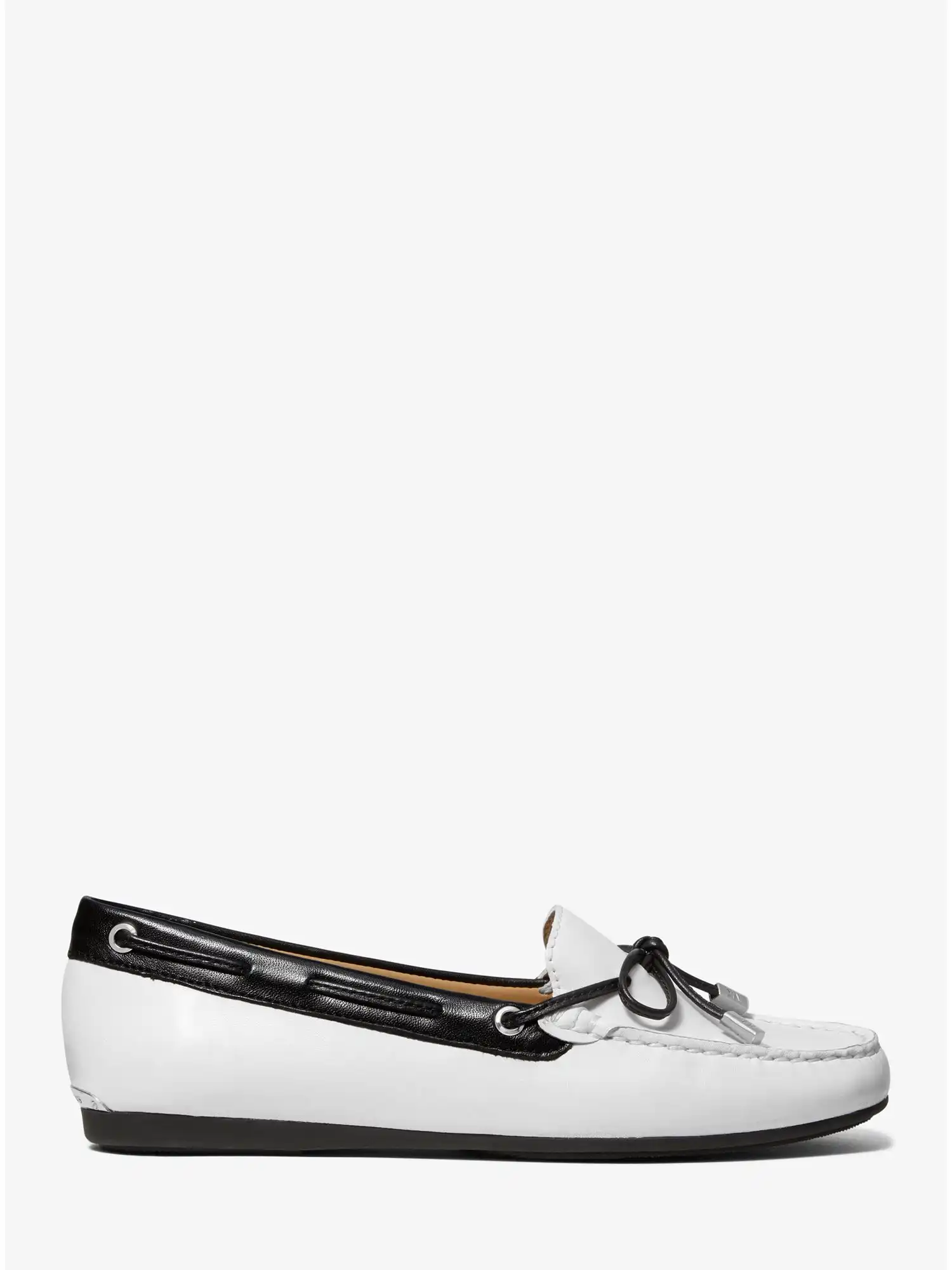 sutton leather moccasin optic white blk