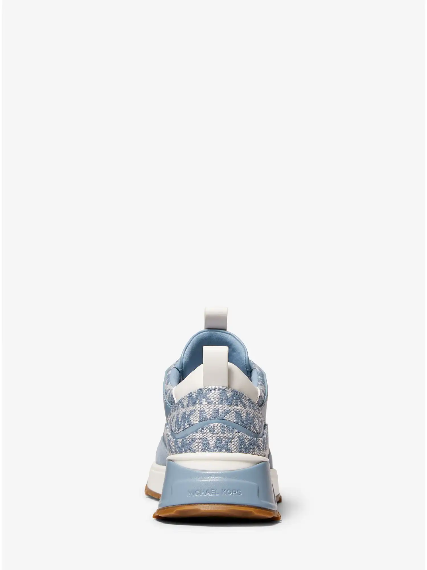 theo logo jacquard and leather trainer chambray