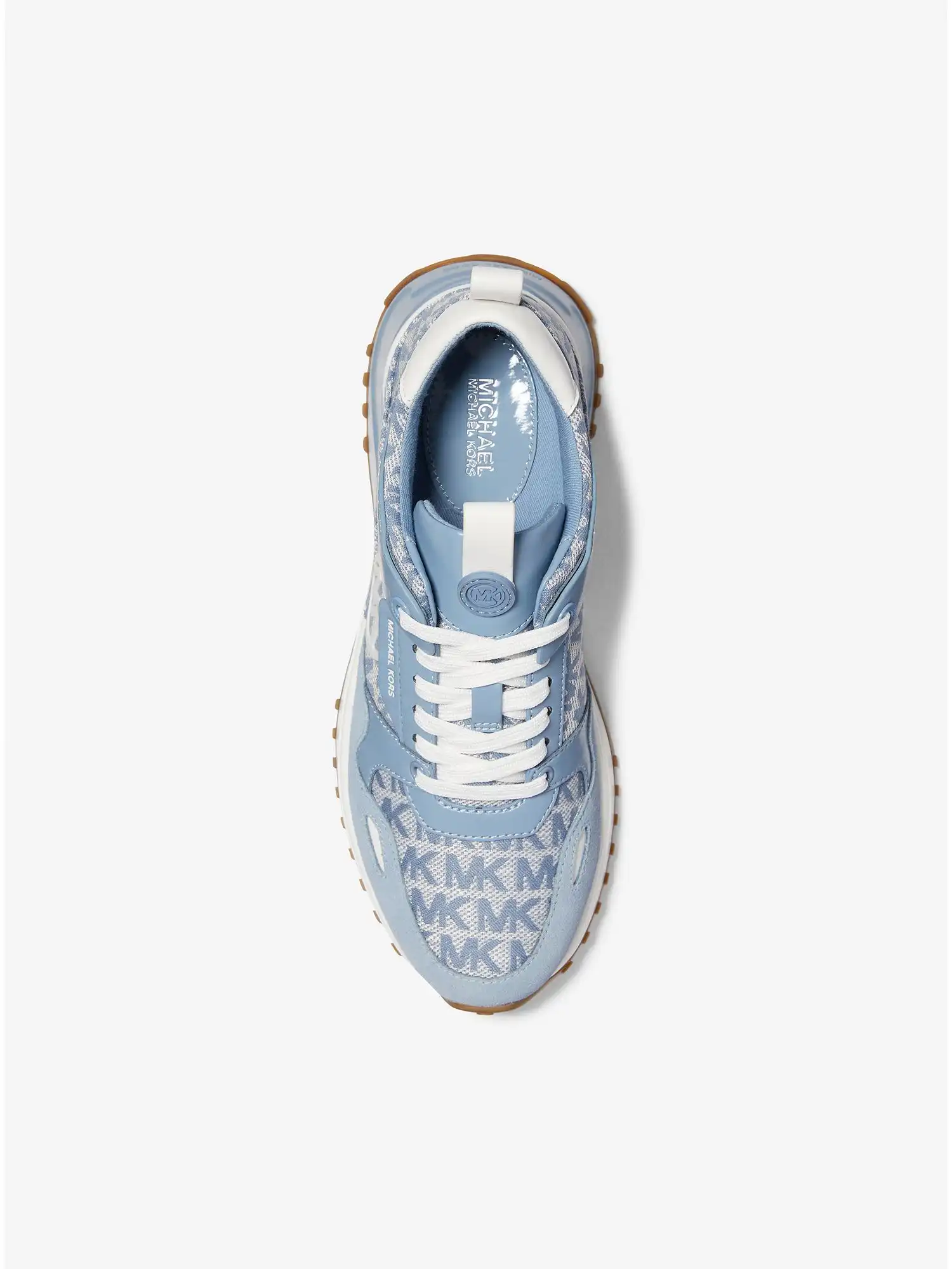 theo logo jacquard and leather trainer chambray