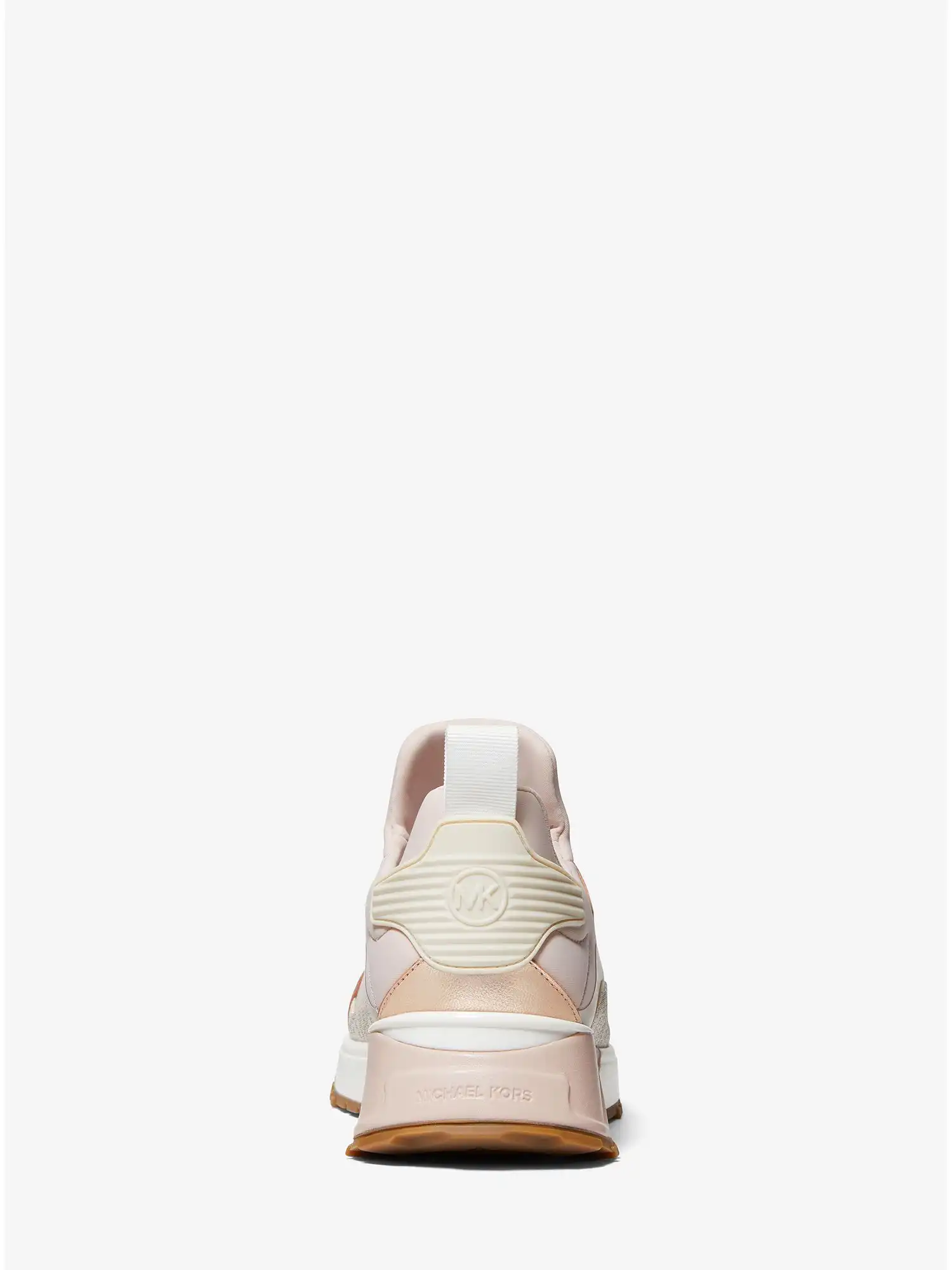 theo metallic mixed media trainer soft pink
