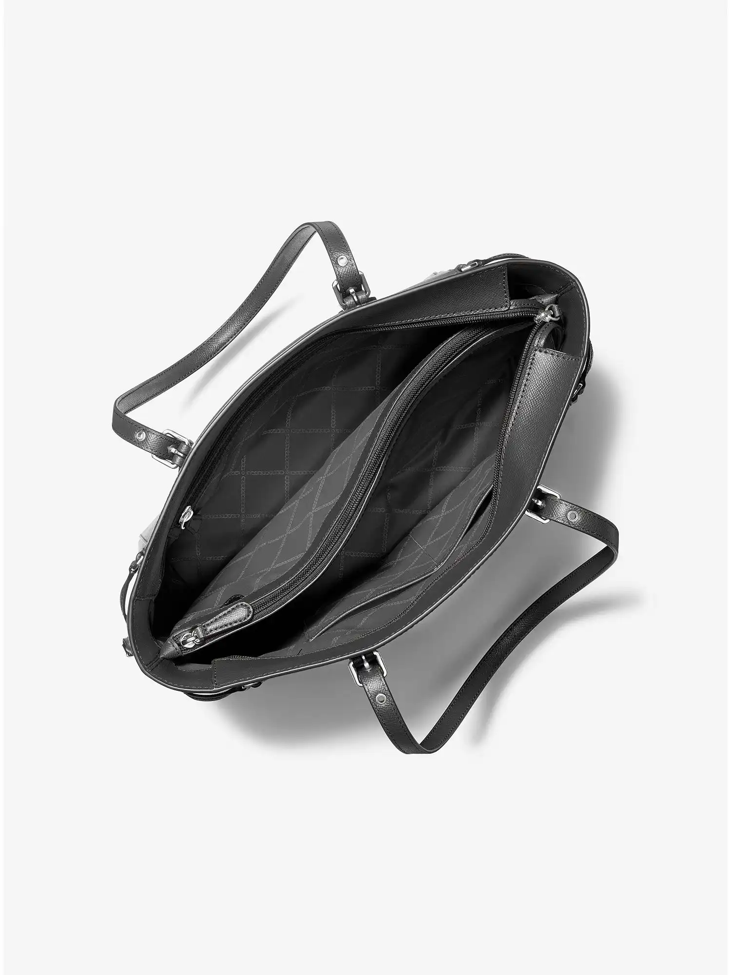 voyager medium crossgrain leather tote bag black