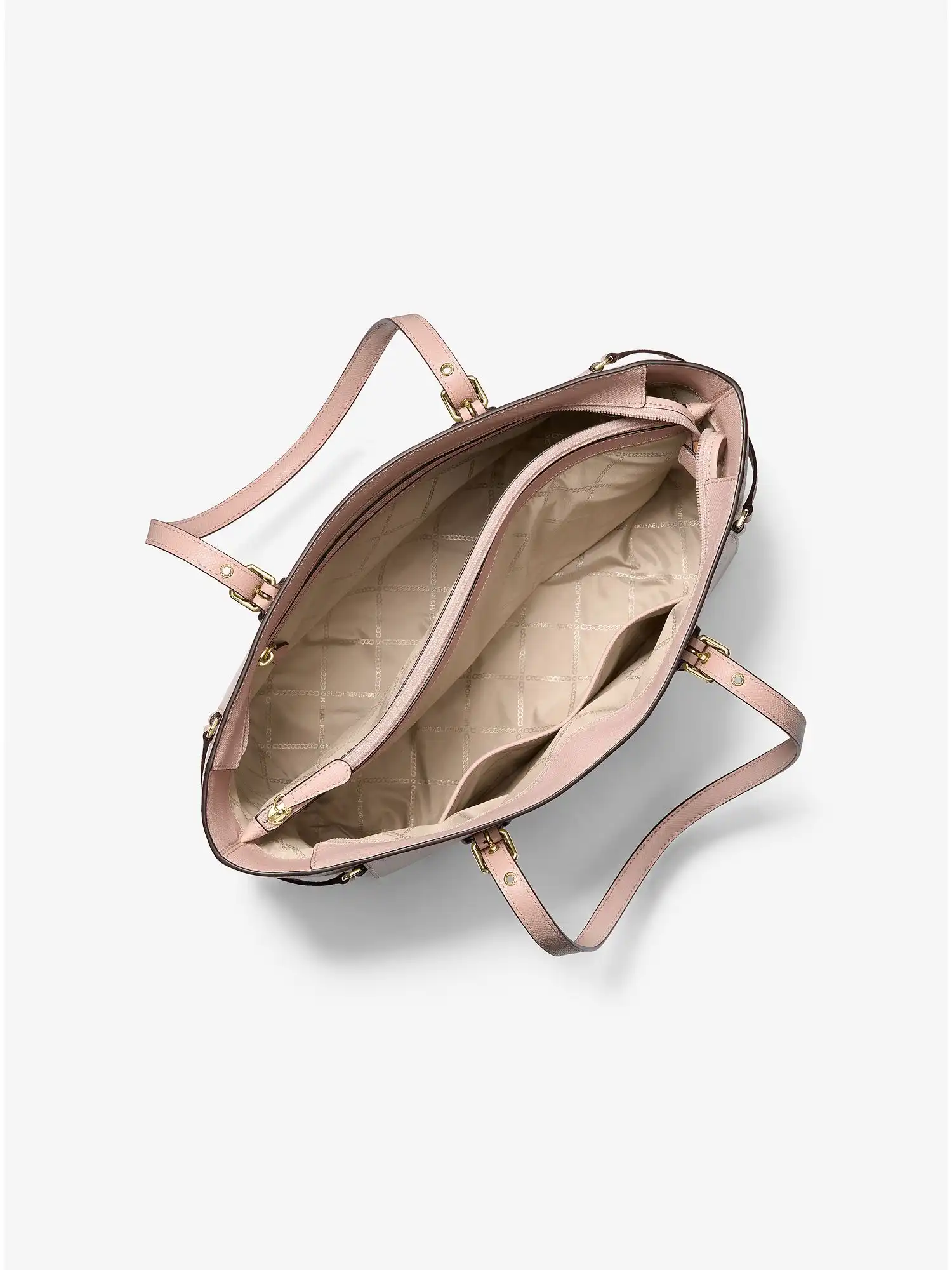 voyager medium crossgrain leather tote bag soft pink