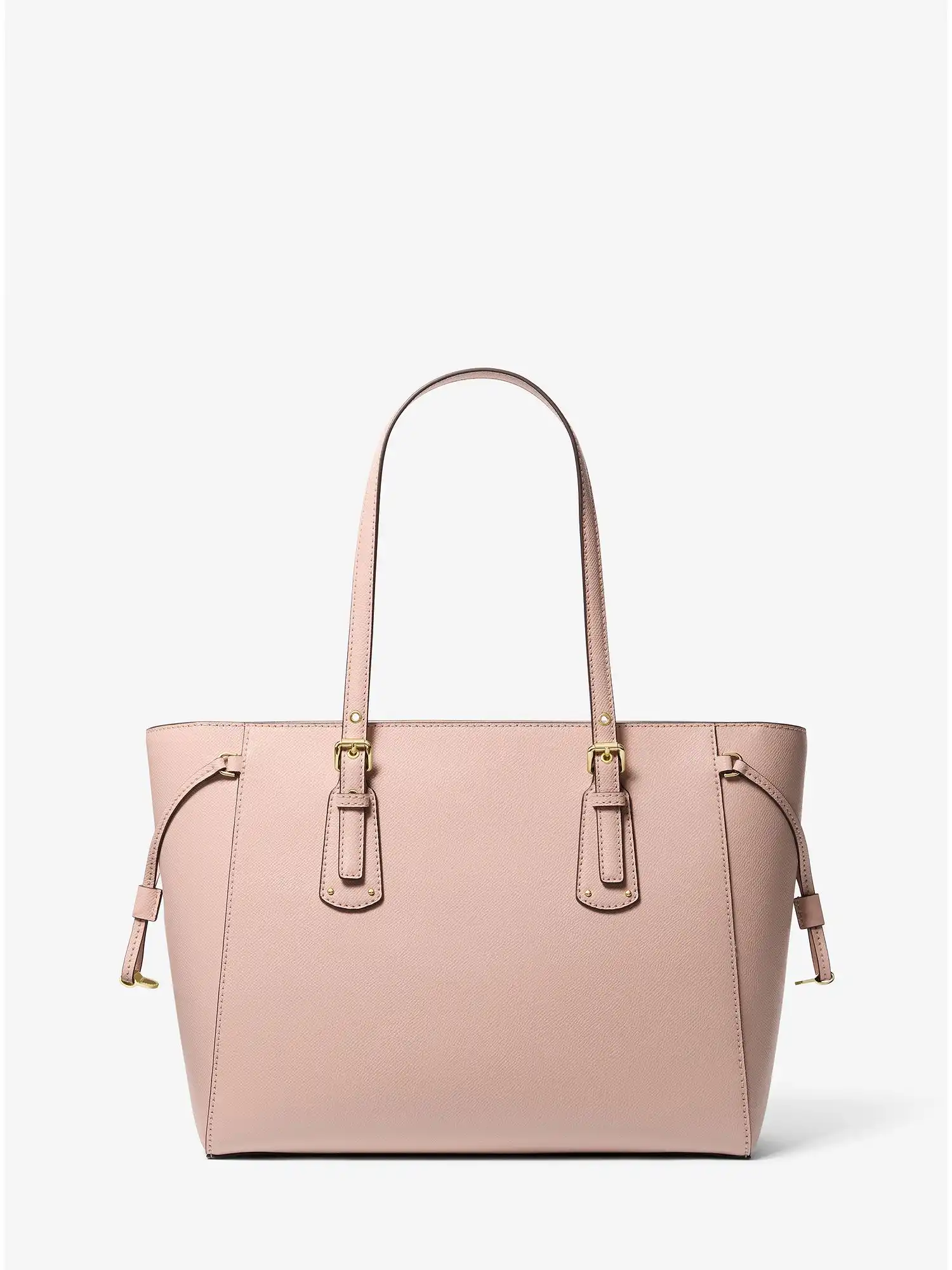 voyager medium crossgrain leather tote bag soft pink